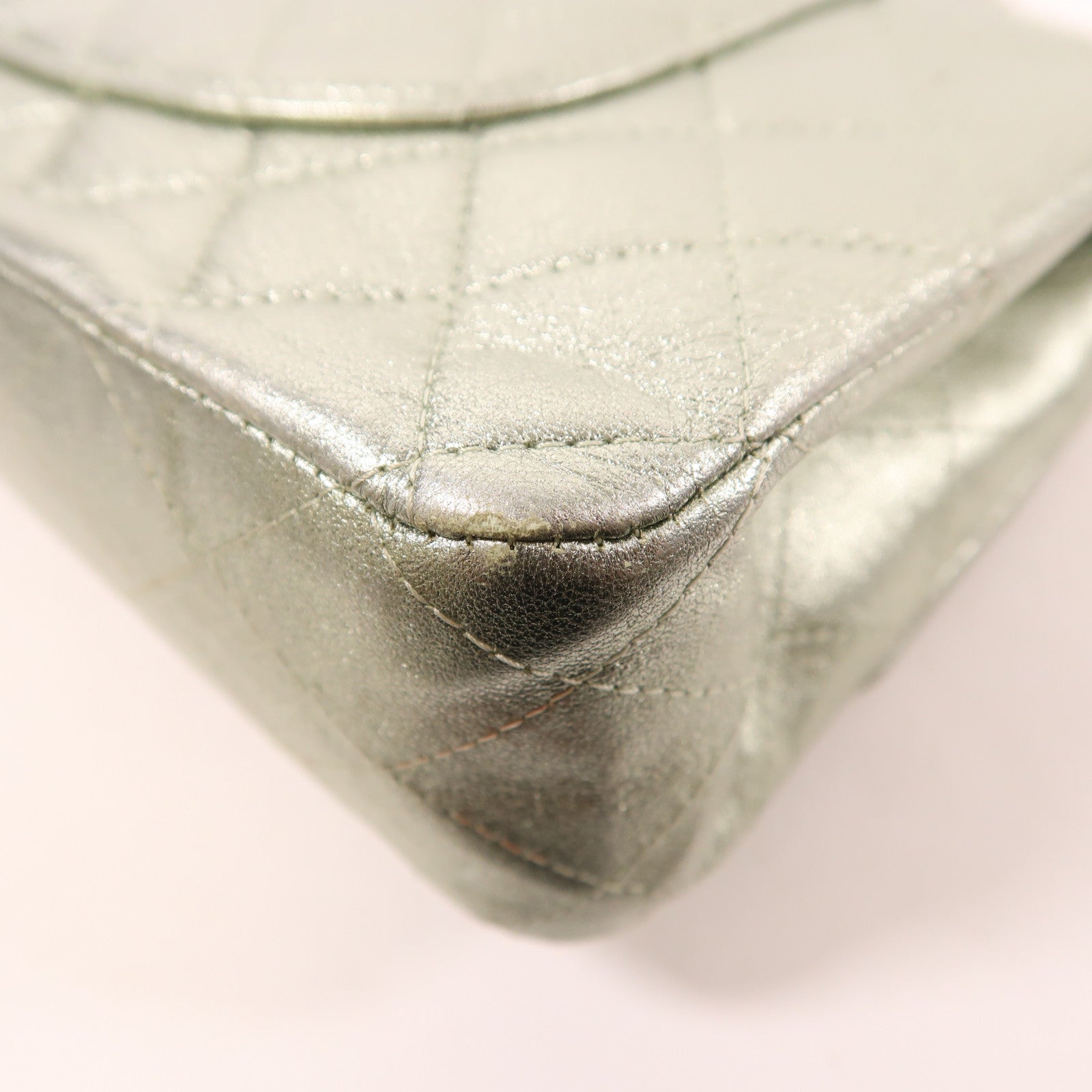 CHANEL 皮革Classic 25銀扣鏈帶肩背袋