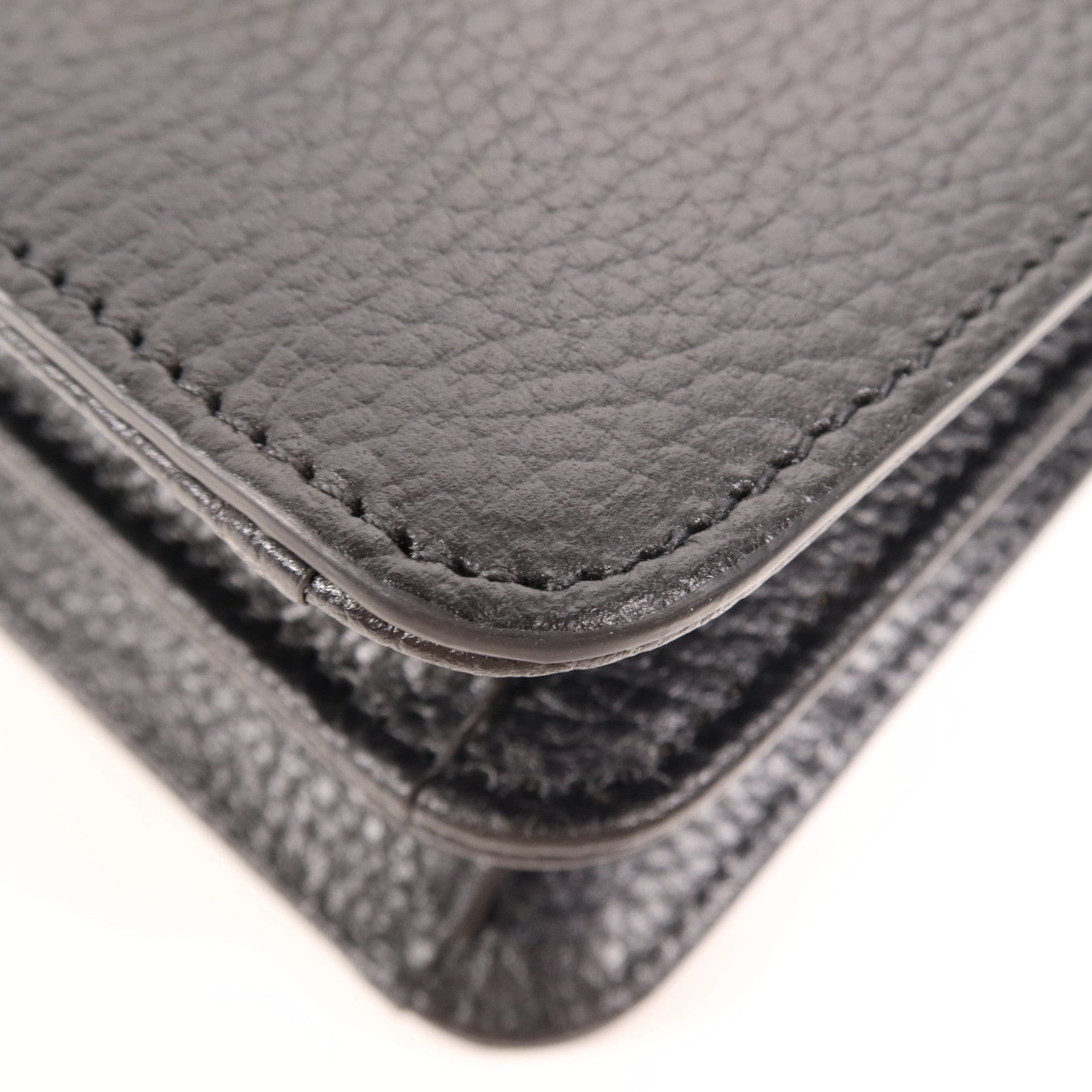 GUCCI 牛皮皮革Interlocking G金扣鏈帶肩背袋