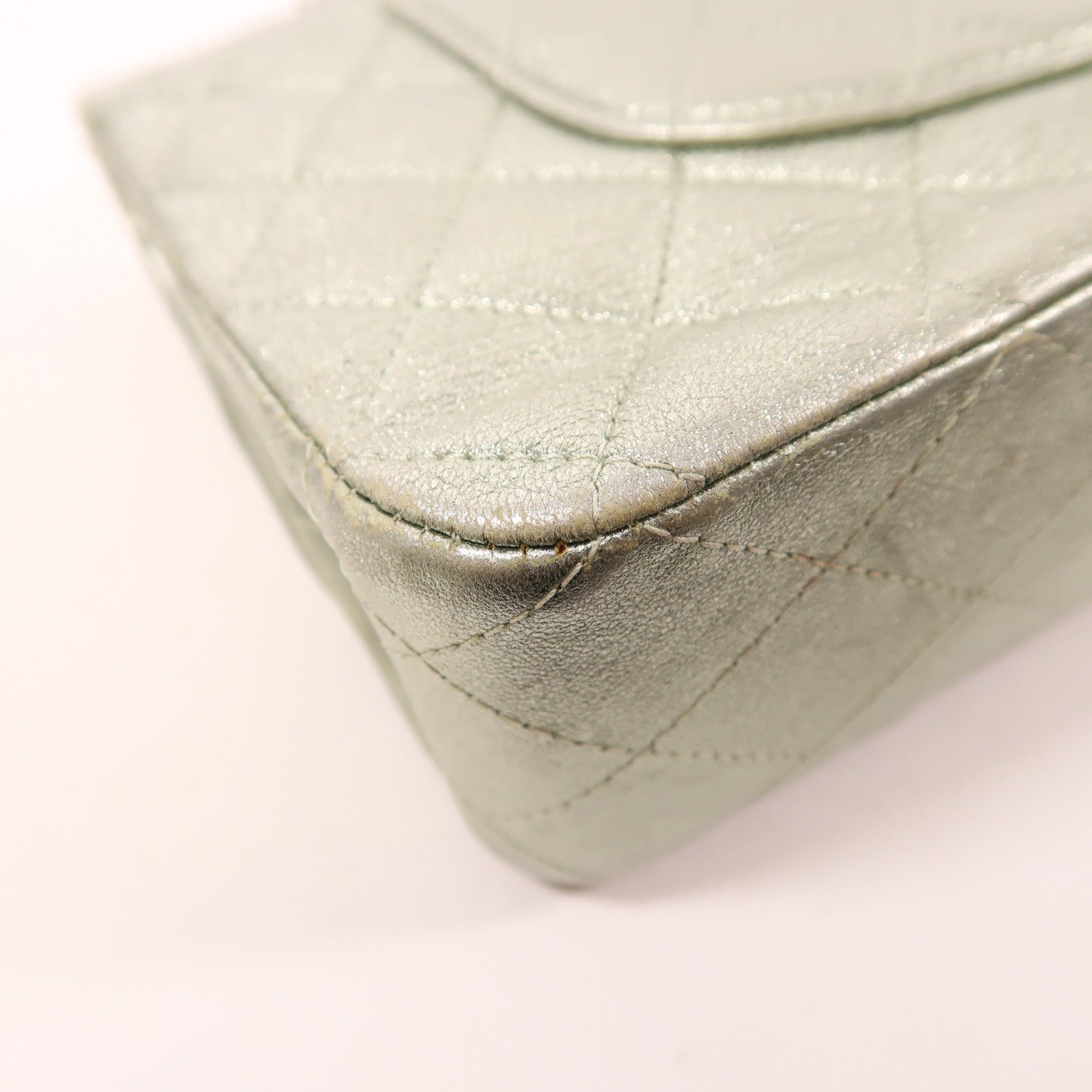 CHANEL 皮革Classic 25銀扣鏈帶肩背袋