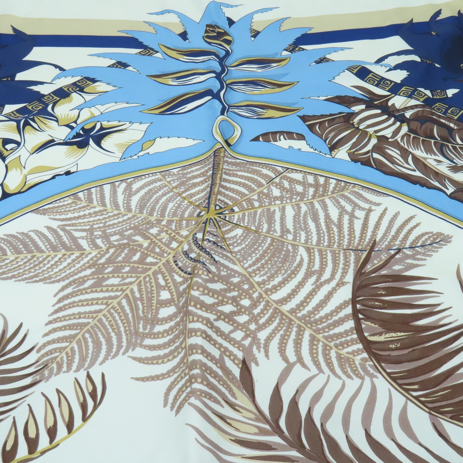 HERMES 【激減優惠】絲質Scarf 180x90圍巾白色/藍色/啡色