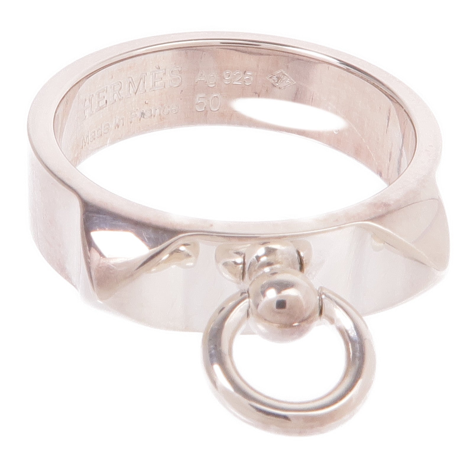 HERMES 925純銀Collier de chien Ring戒指Hermes#50/US#5.25
