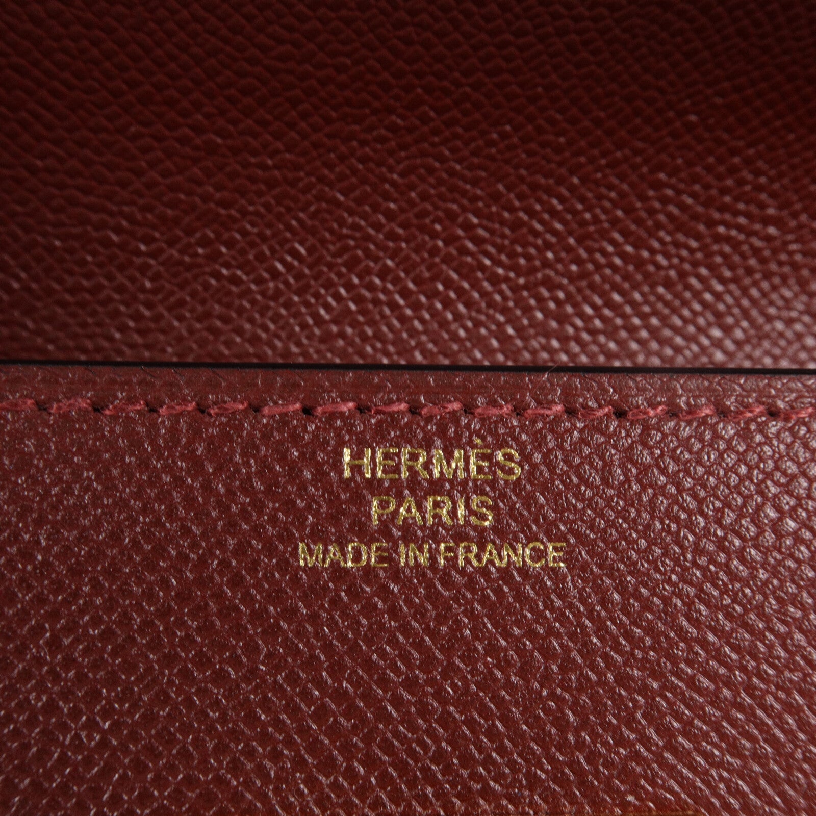 HERMES Madame皮革Kelly Pocket Long Wallet長錢包Rouge H