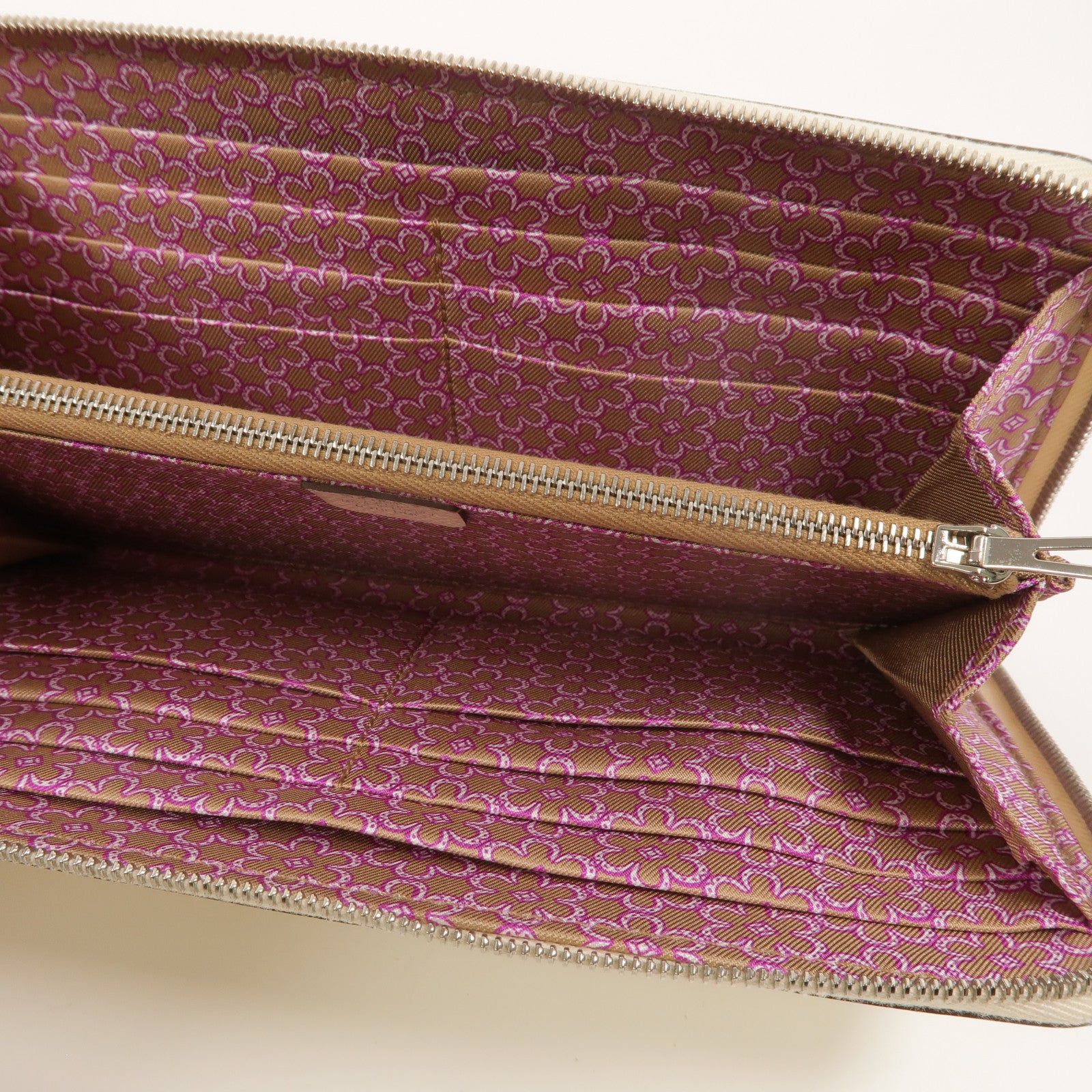 HERMES 【激減優惠】Epsom皮革Silk In Classique長錢包Nata