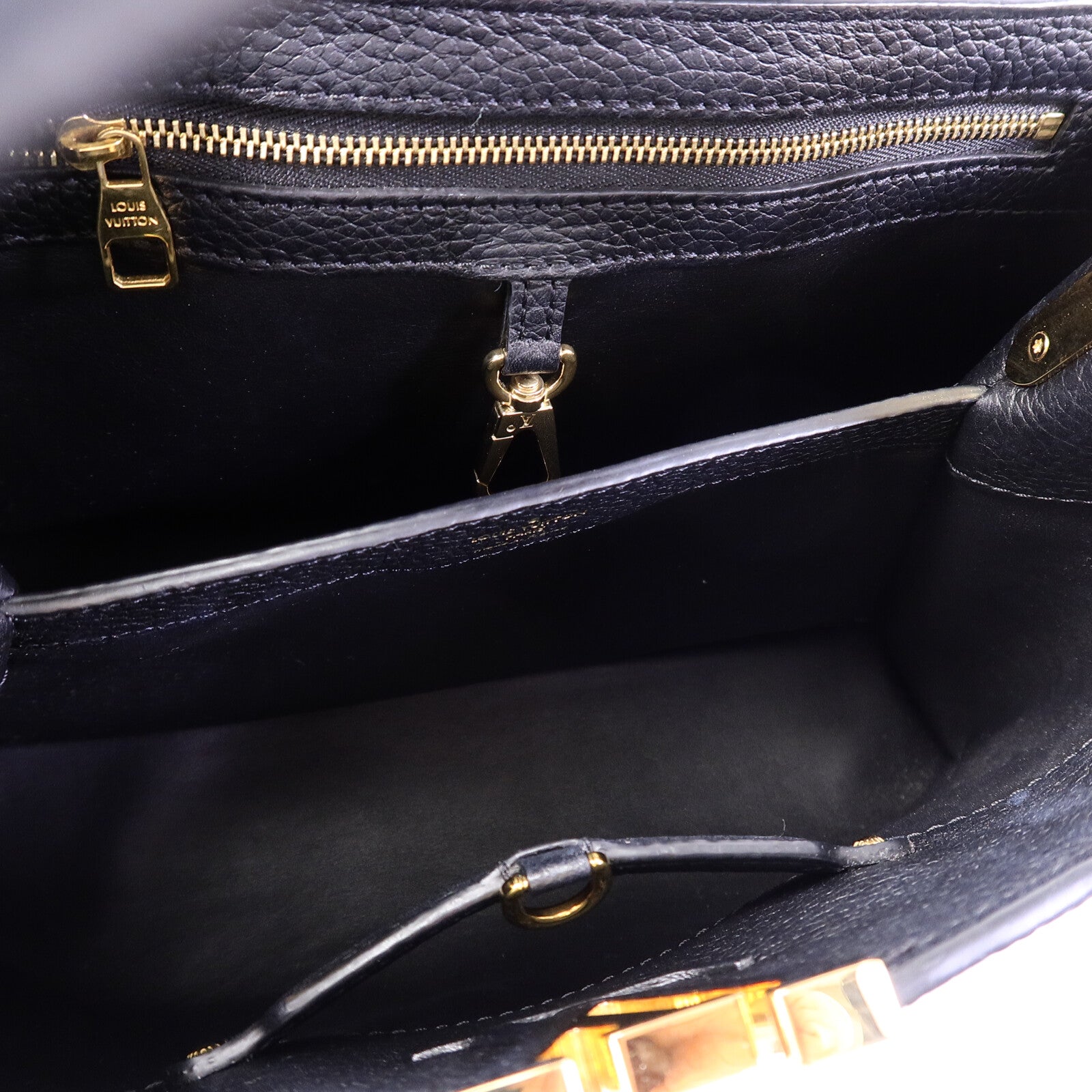 LOUIS VUITTON Taurillon Capucines MM手挽肩背兩用袋