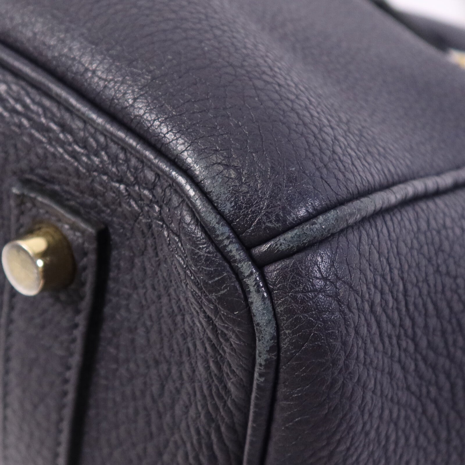 HERMES Togo皮革Birkin 35金扣手挽袋Bleu Obscur