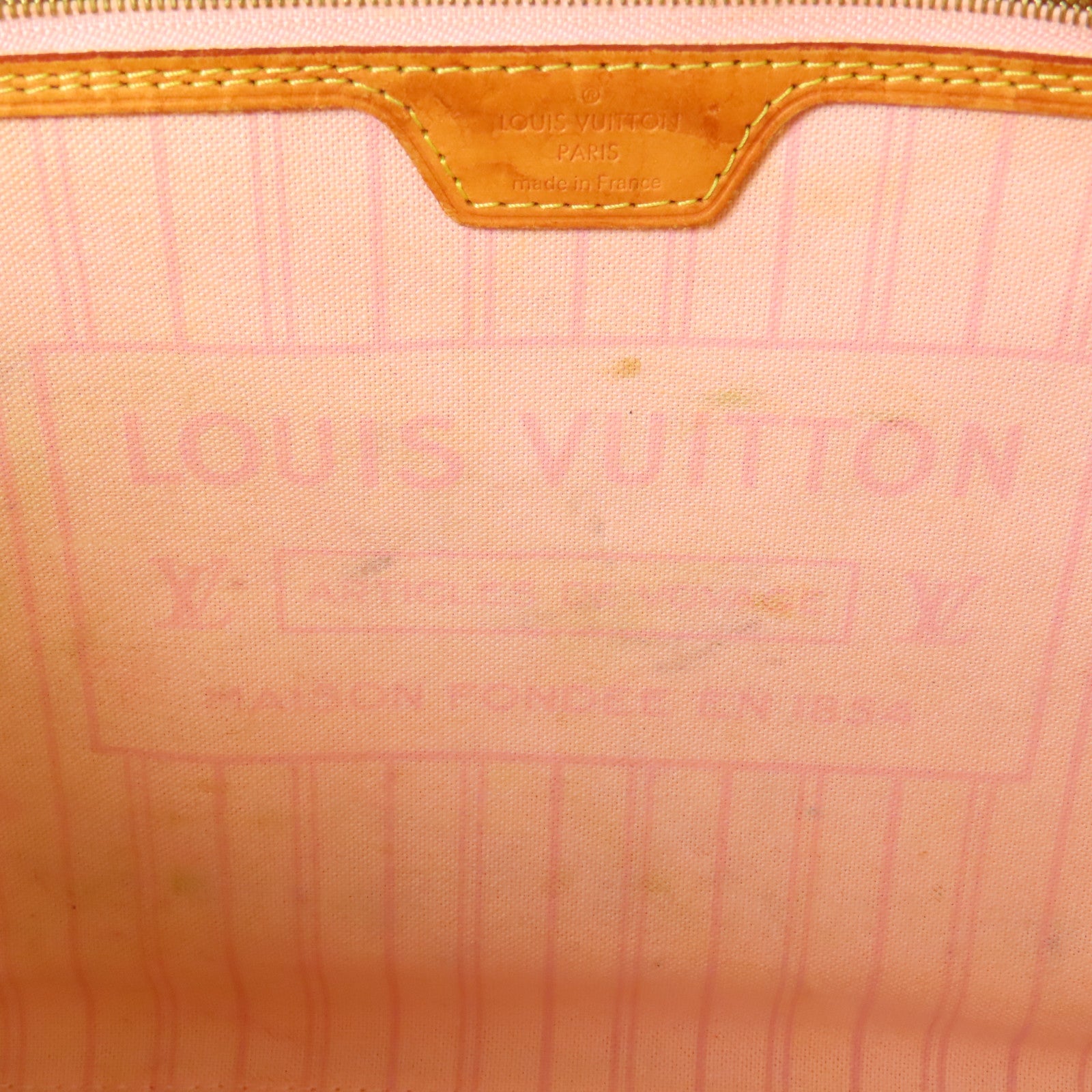 LOUIS VUITTON Damier Azur Neverfull MM金扣手挽袋