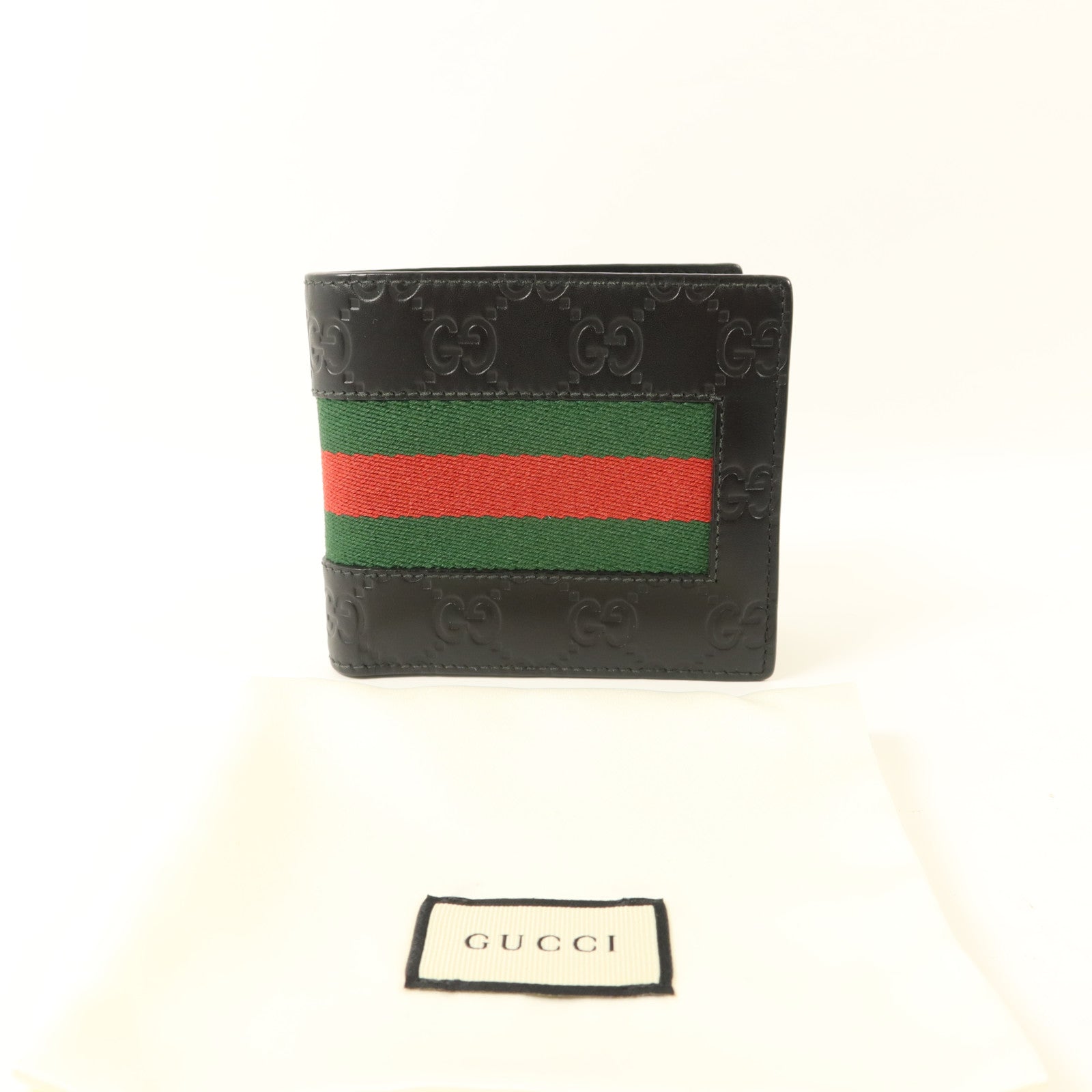 GUCCI 牛皮皮革Signature Wallet銀扣錢包