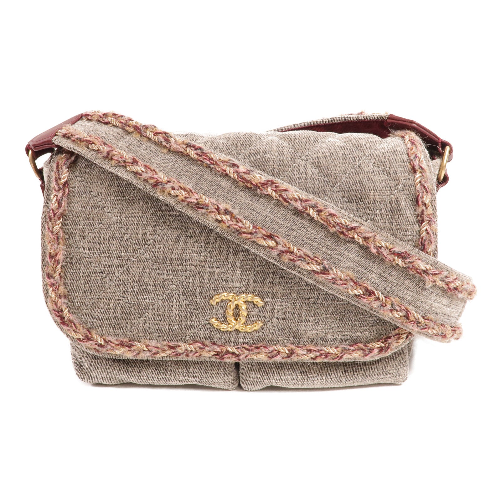 CHANEL Wool Velvet Parisian Stroll Messenger Bag肩背袋