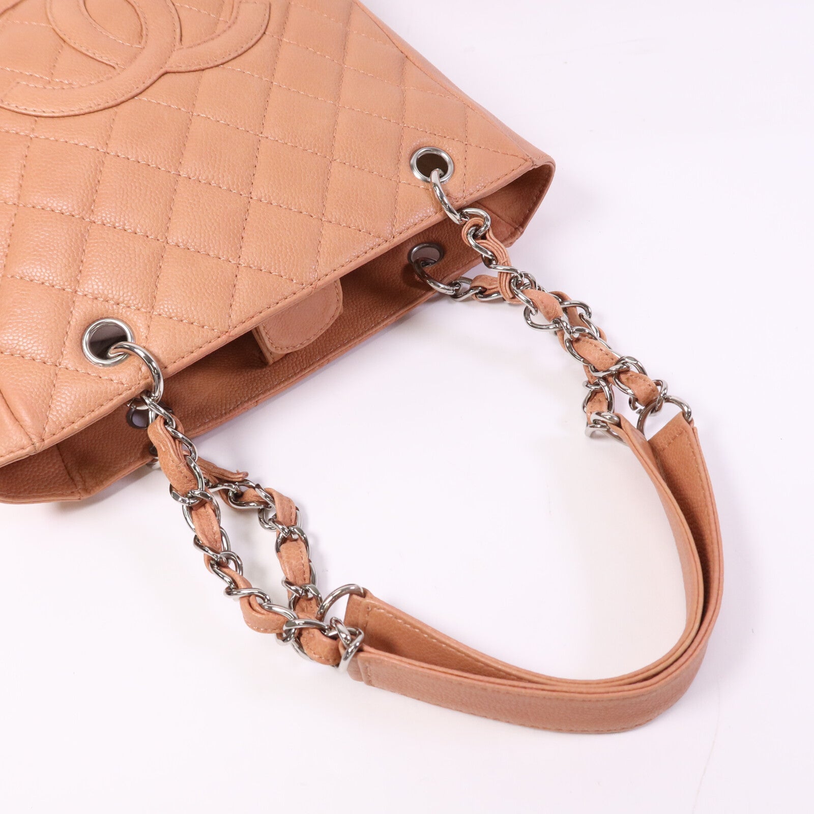 CHANEL PST Petite Shopping Tote Bag金扣鏈帶肩背袋