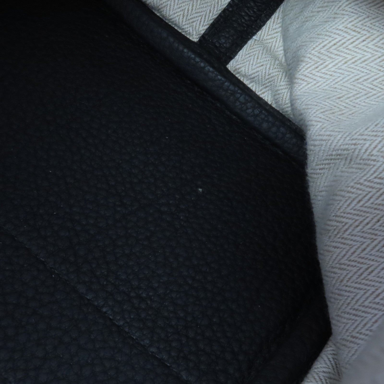 HERMES Negonda皮革Garden Party PM銀扣手挽袋Noir