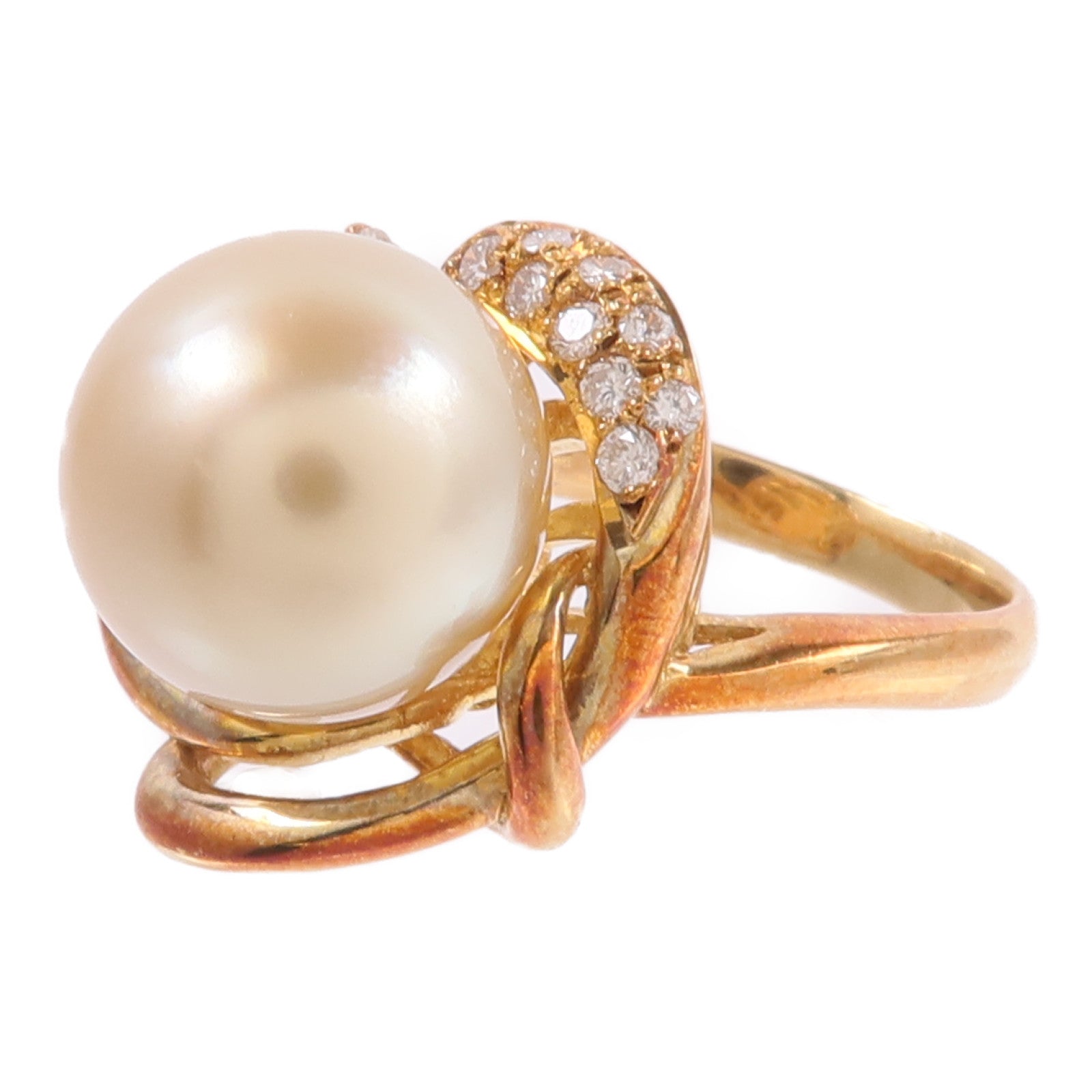 JEWELRY 【激減優惠】18K黃金Pearl Diamond Ring珍珠/鑽石戒指