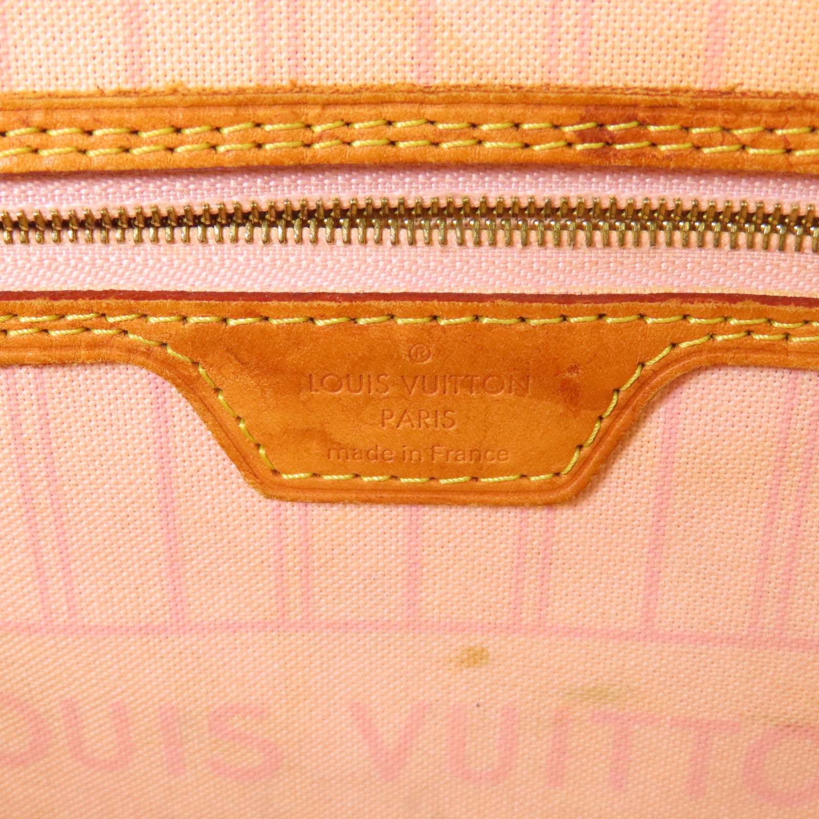 LOUIS VUITTON Damier Azur Neverfull MM金扣手挽袋
