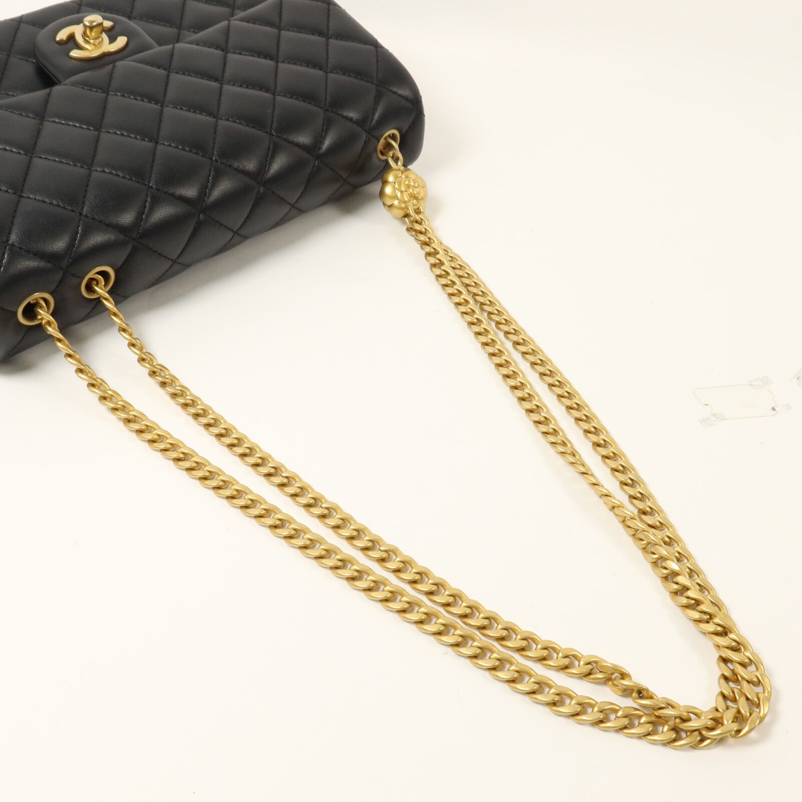 CHANEL 羊皮皮革Camellia Chain鏈帶肩背袋