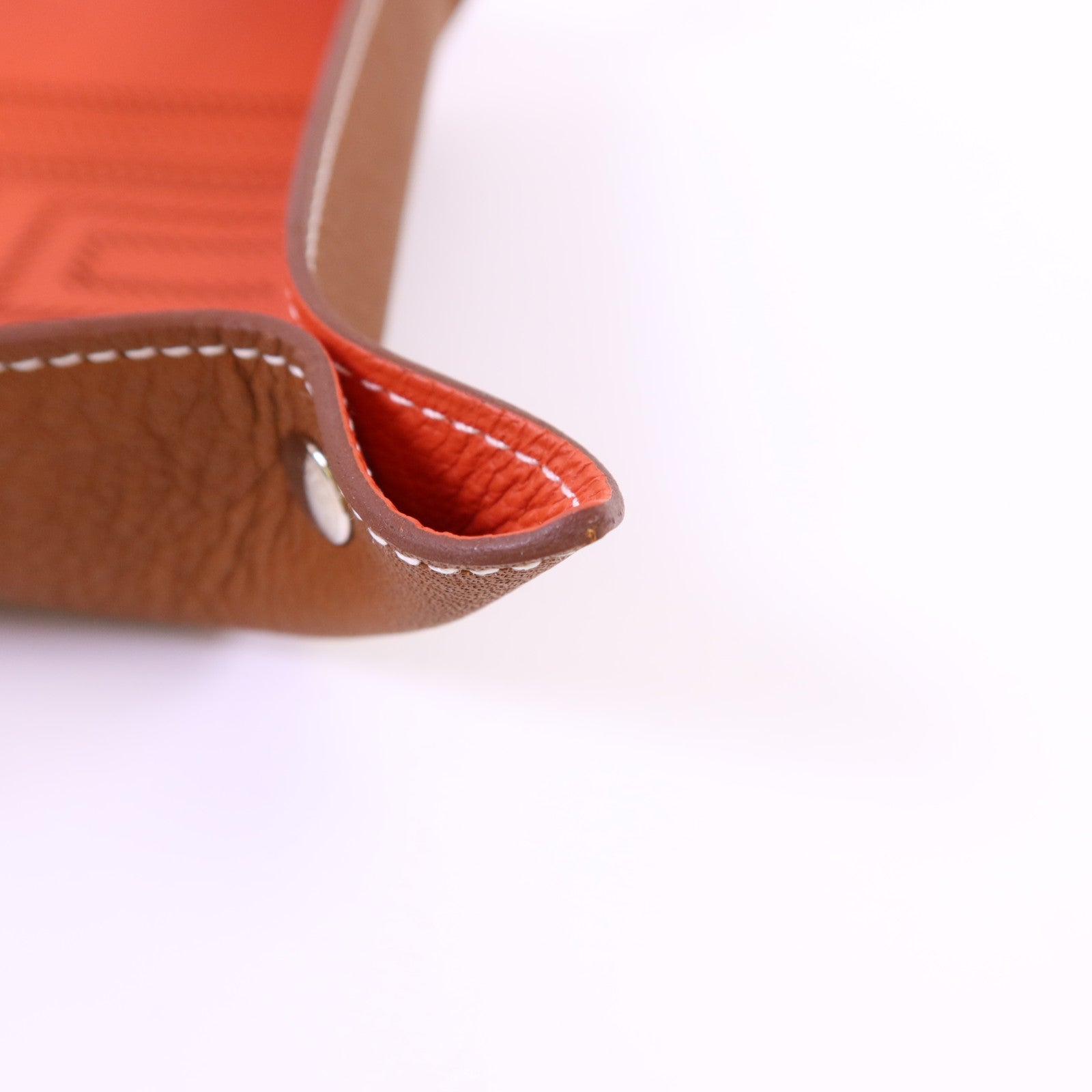 HERMES Smooth Taurillon皮革Tray銀扣托盤