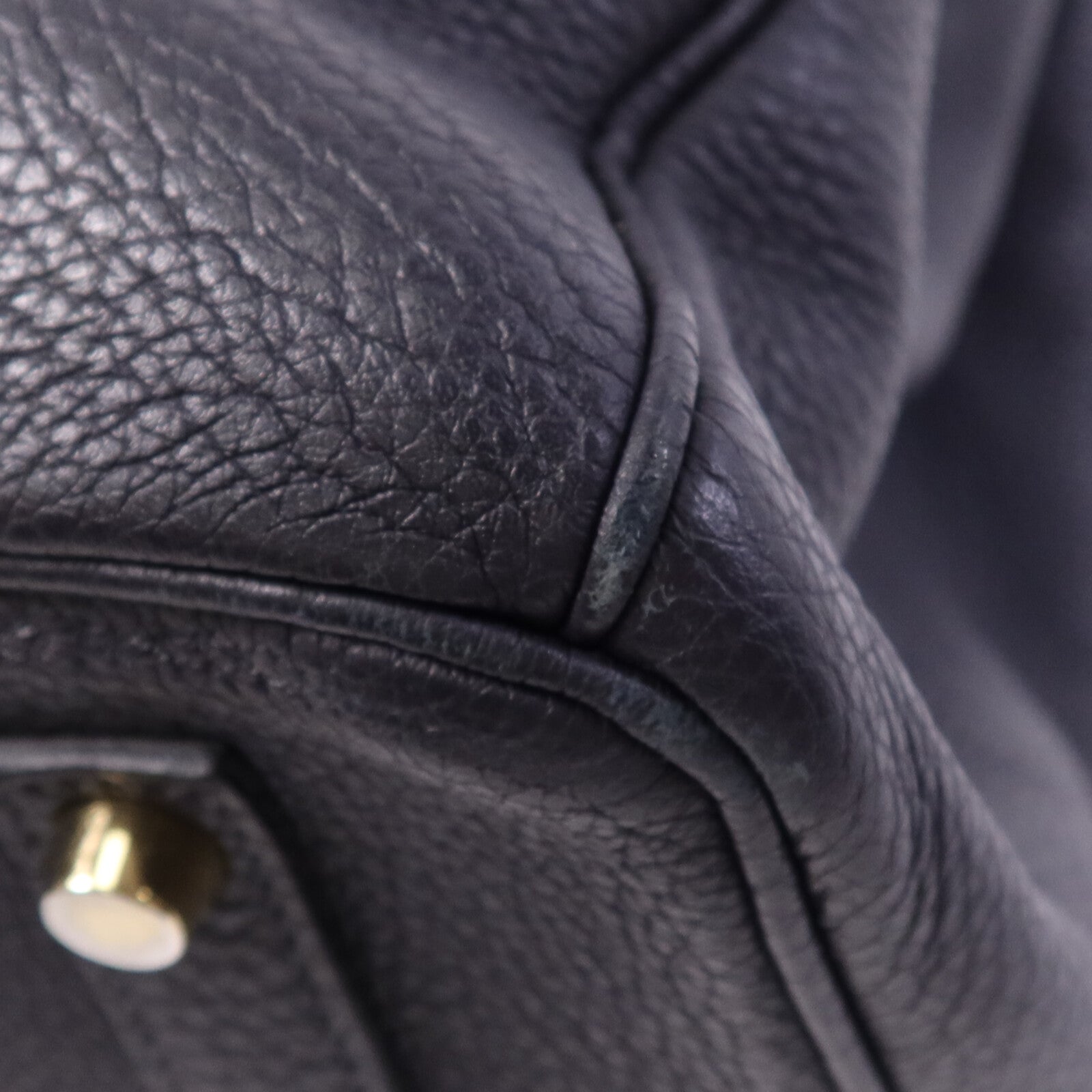 HERMES Togo皮革Birkin 35金扣手挽袋Bleu Obscur