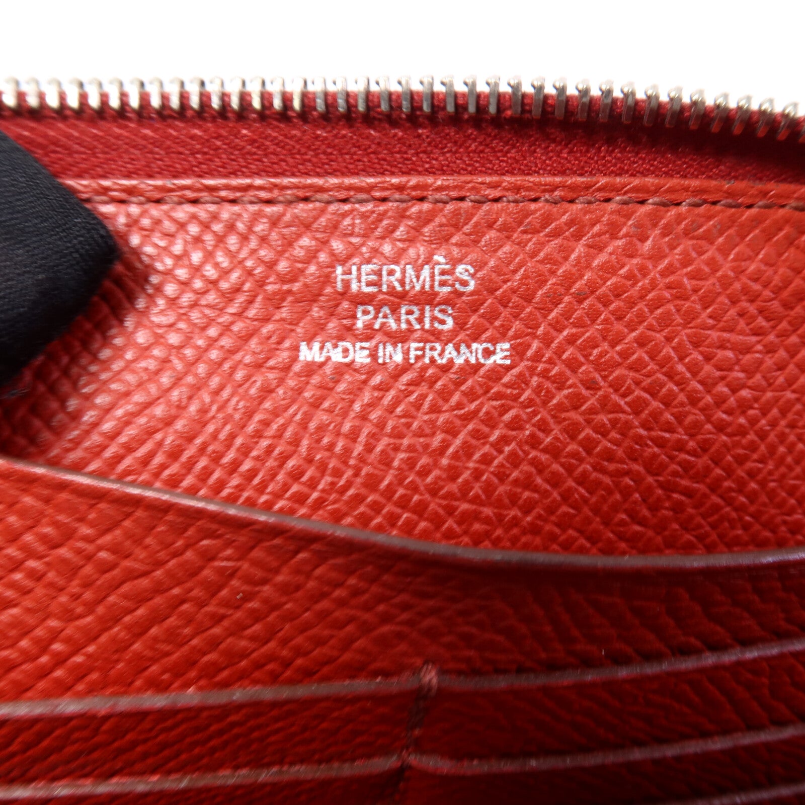 HERMES 【激減優惠】Epsom皮革Azap Wallet銀扣長錢包Rouge