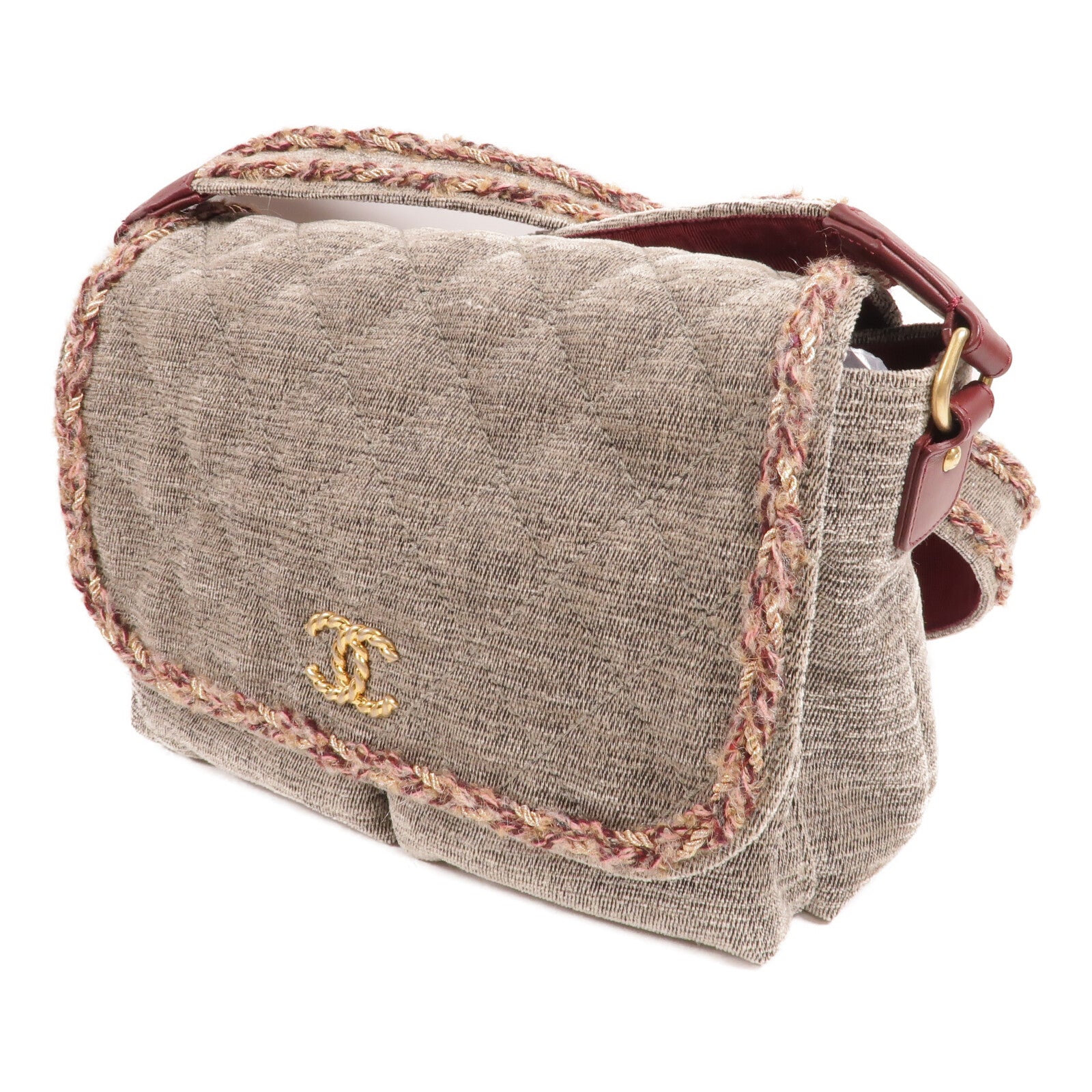 CHANEL Wool Velvet Parisian Stroll Messenger Bag肩背袋