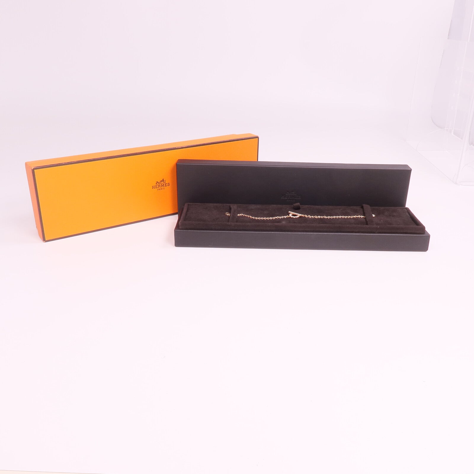 HERMES 18K玫瑰金Finesse Bracelet鑽石手鏈
