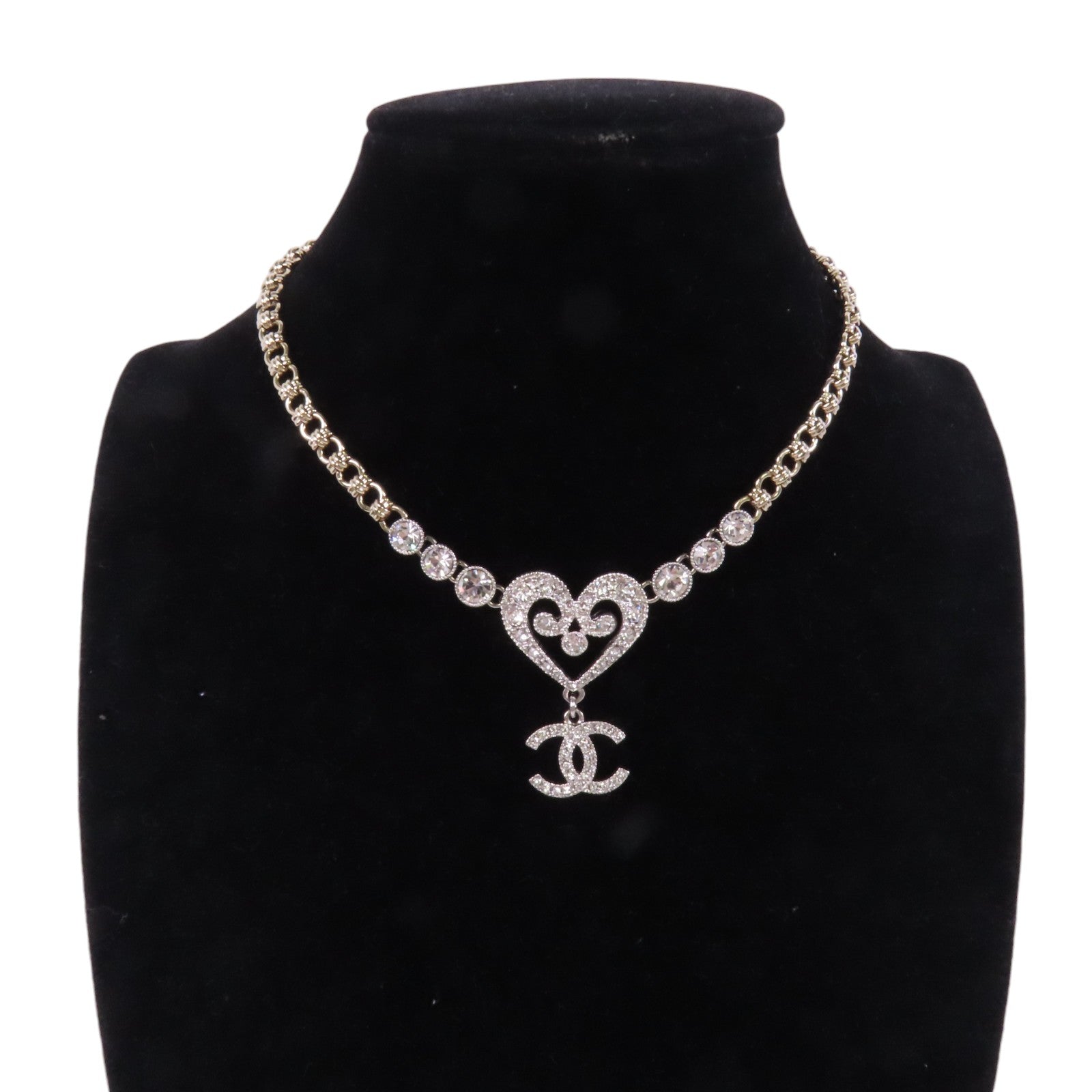 CHANEL 金屬/水鑽Necklace金扣項鏈