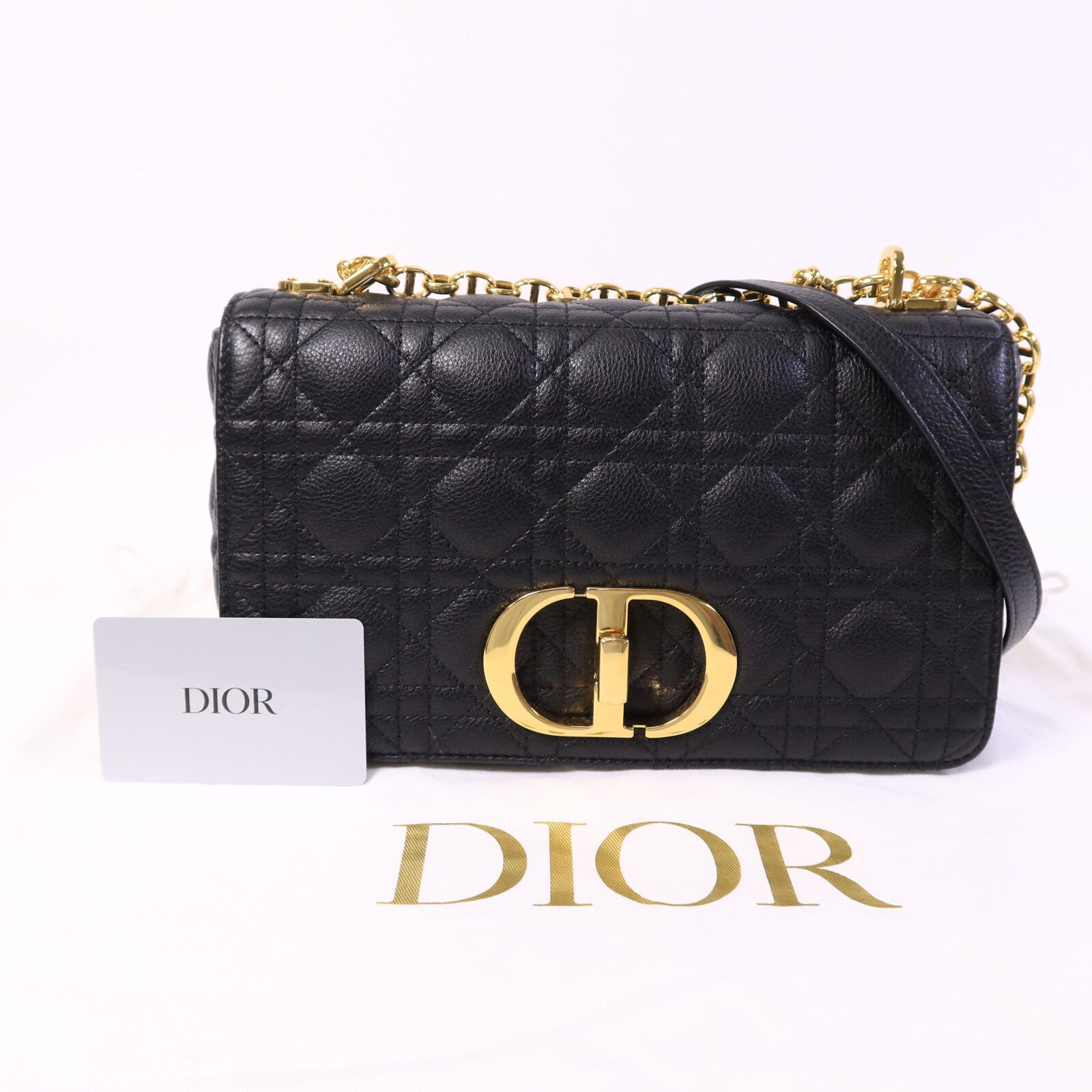 Dior 牛皮皮革Caro Medium鏈帶手挽肩背兩用袋