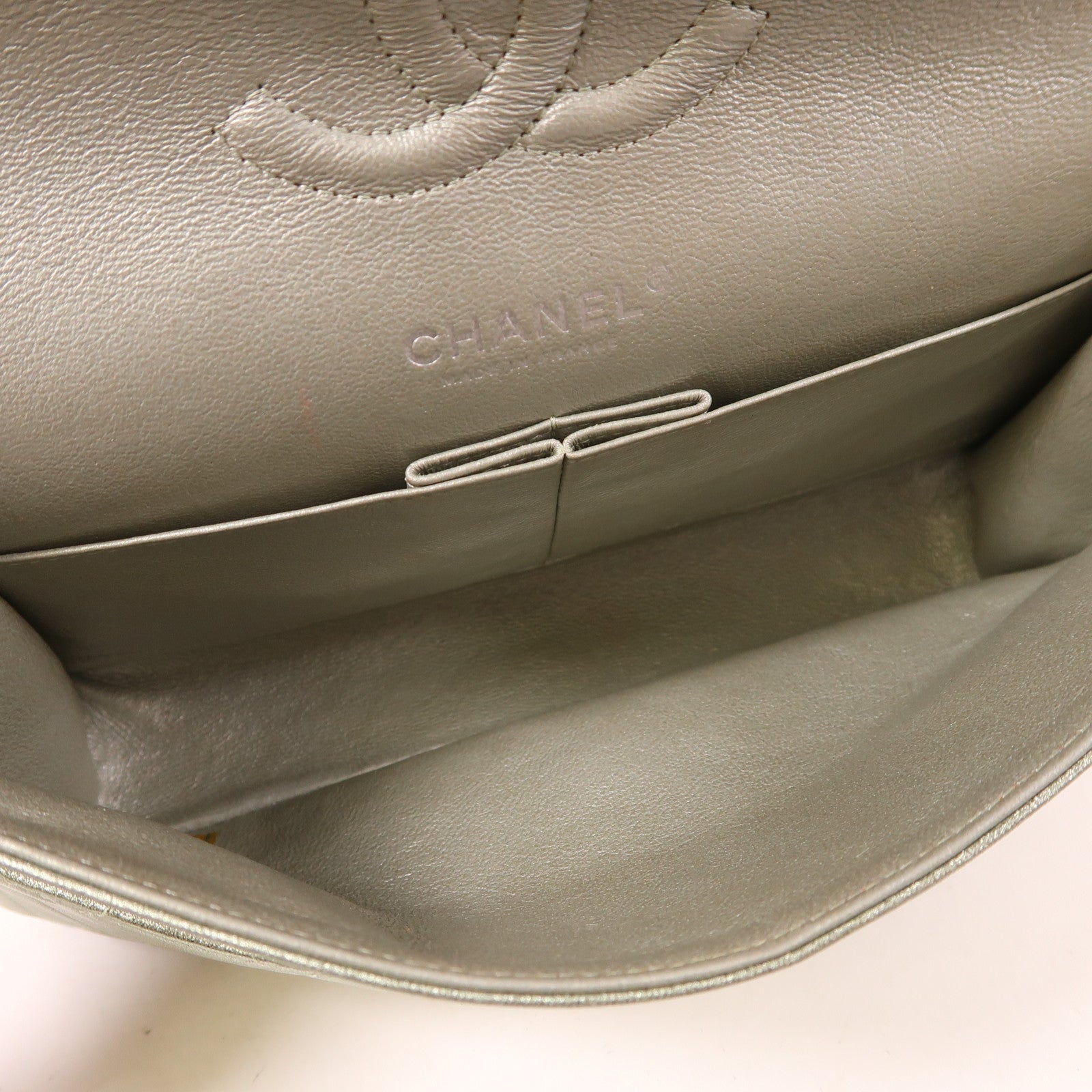 CHANEL 皮革Classic 25銀扣鏈帶肩背袋