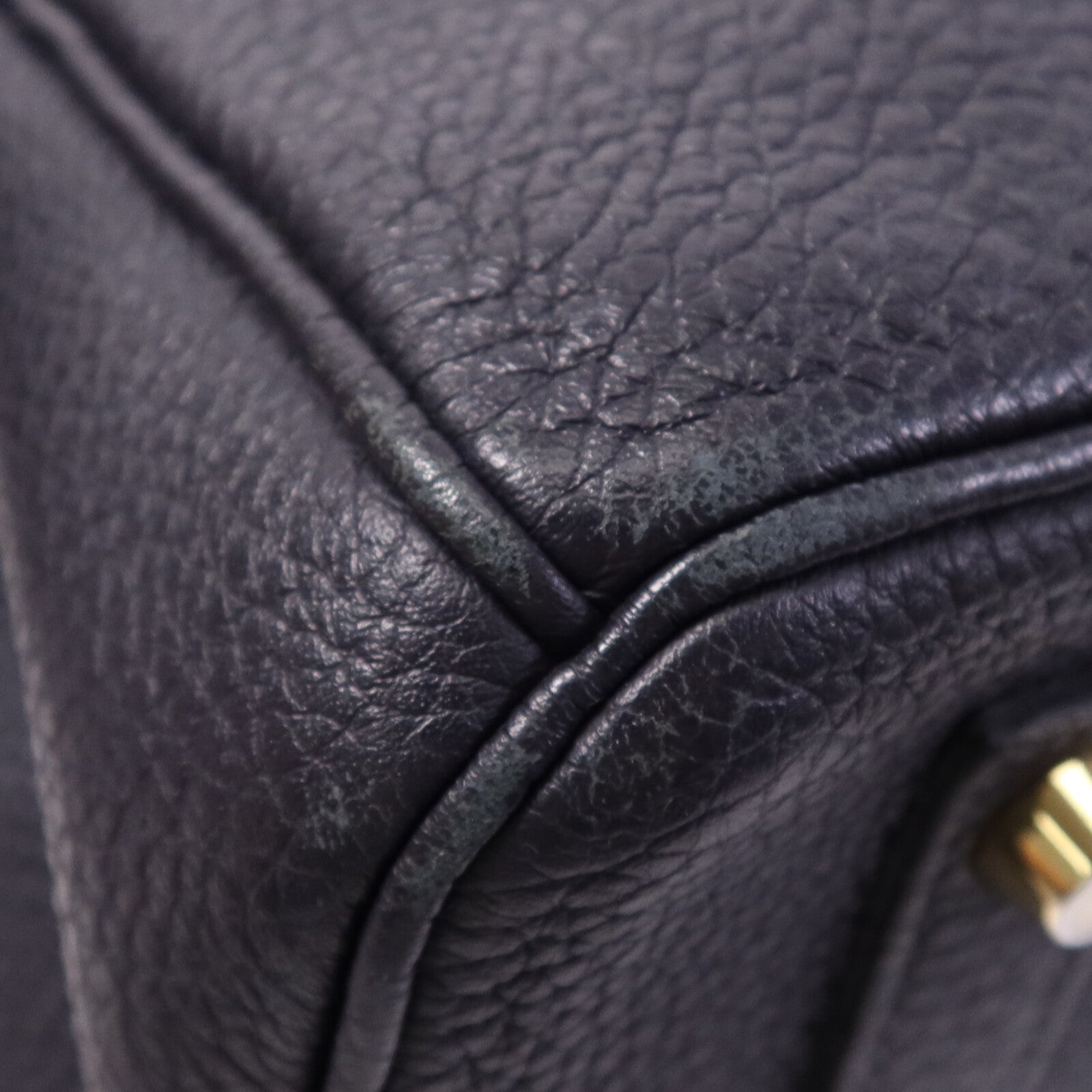 HERMES Togo皮革Birkin 35金扣手挽袋Bleu Obscur