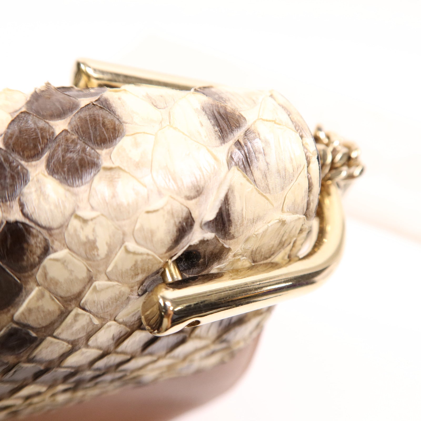 Chloe 牛皮/蛇皮皮革Drew Bag金扣鏈帶肩背袋