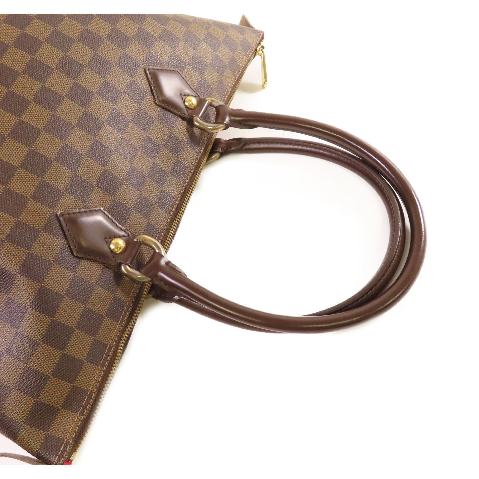 LOUIS VUITTON 【激減優惠】Damier Ebene Saleya MM Shoulder Bag金扣肩背袋啡色