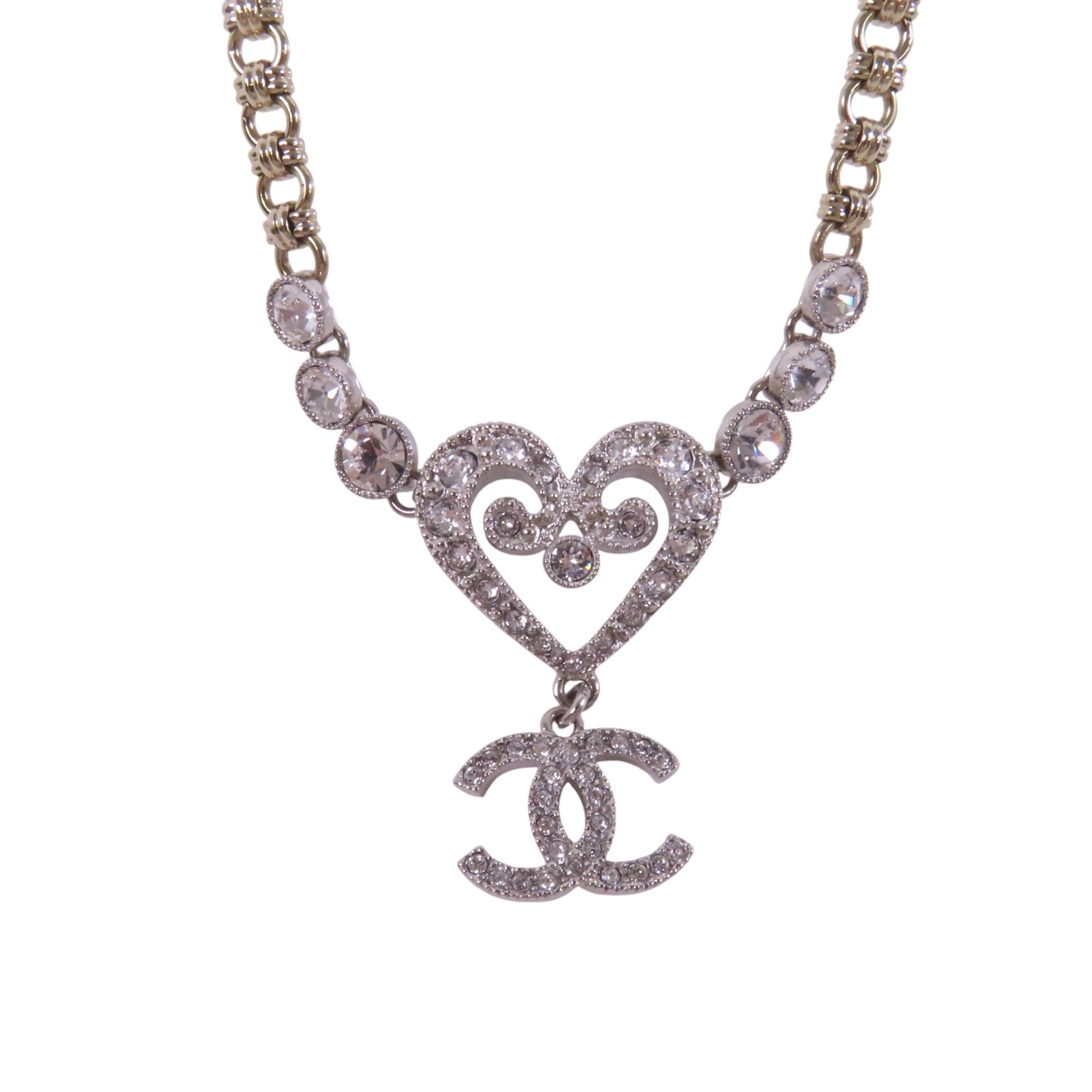 CHANEL 金屬/水鑽Necklace金扣項鏈