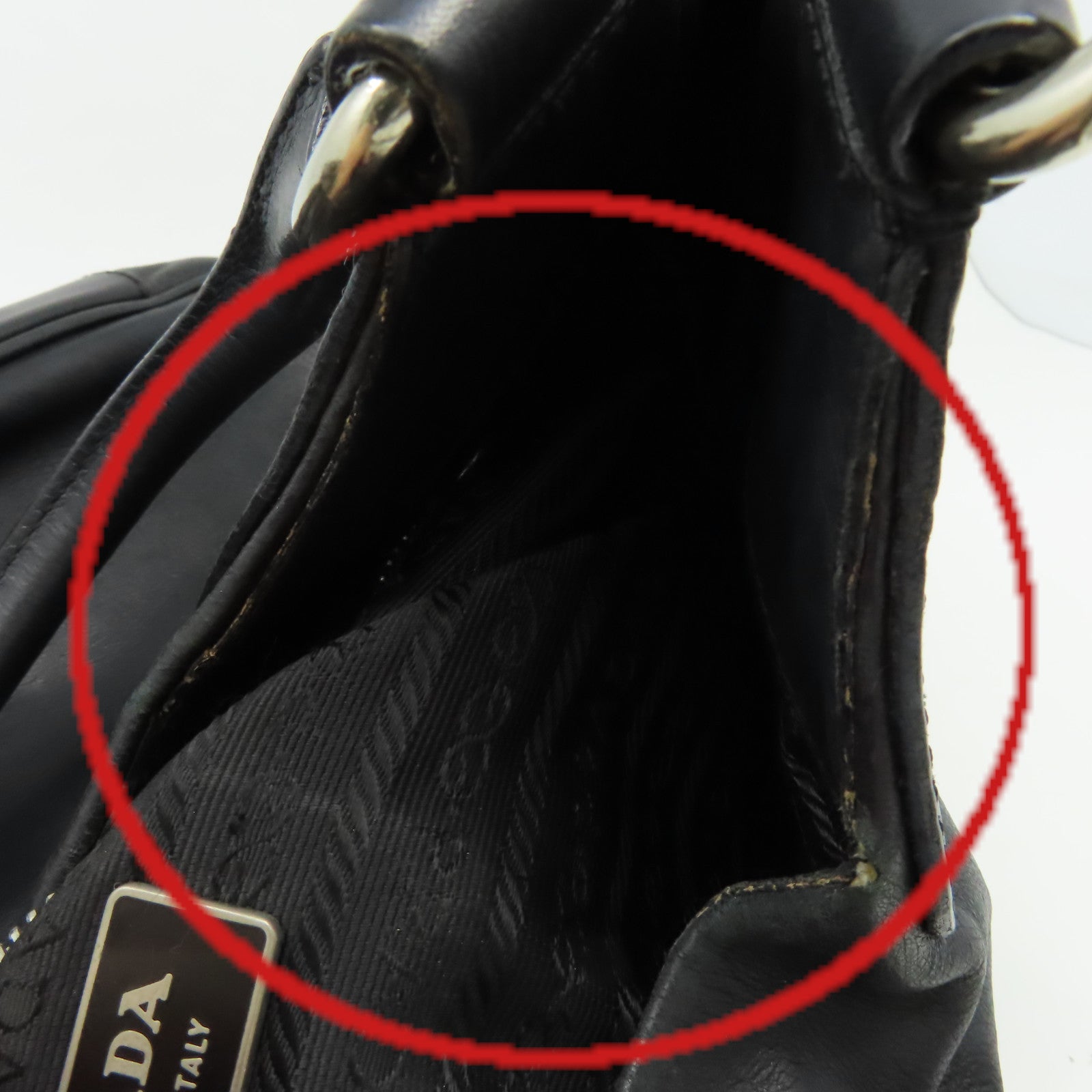 PRADA 牛皮皮革Shoulder Bag肩背袋黑色