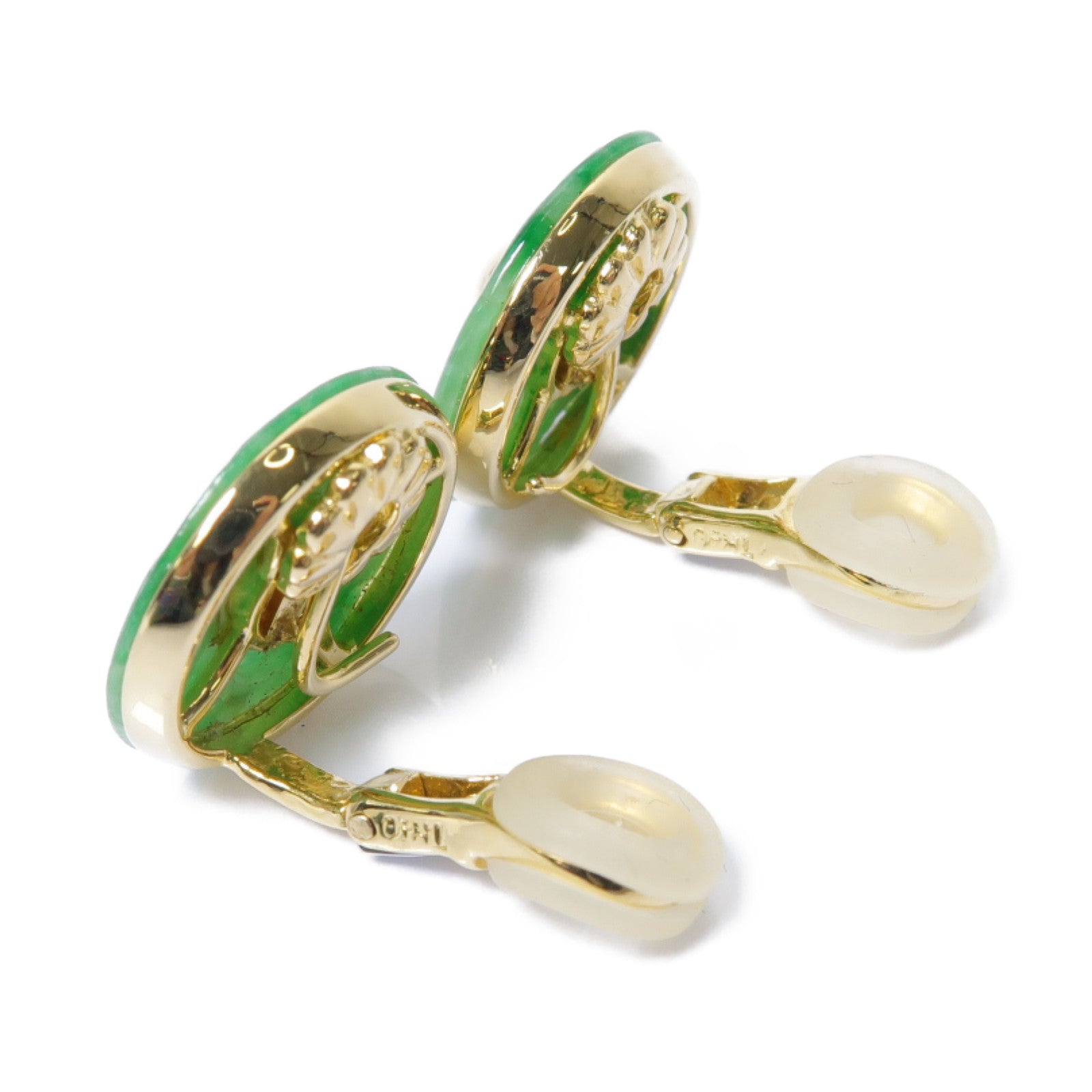JEWELRY 【激減優惠】18K黃金Jade Earrings翡翠耳環