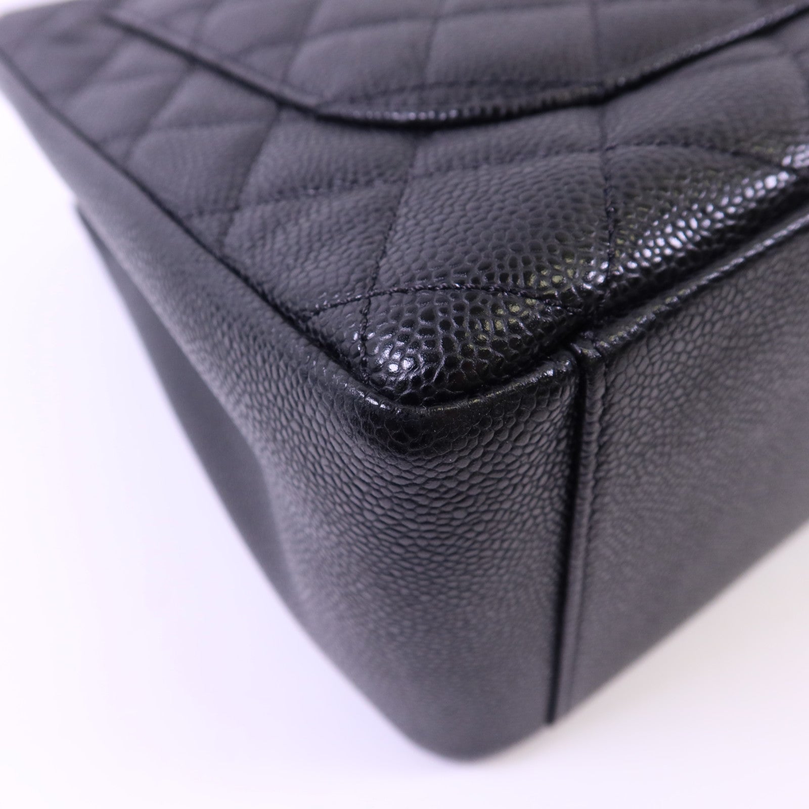 CHANEL 牛皮皮革GST Grand Shopping Tote Bag銀扣鏈帶肩背袋