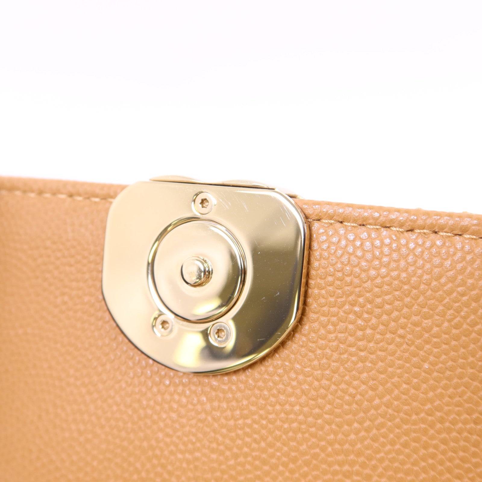 CHANEL 牛皮皮革Mini Top Handle Flap Bag金扣手挽肩背兩用袋