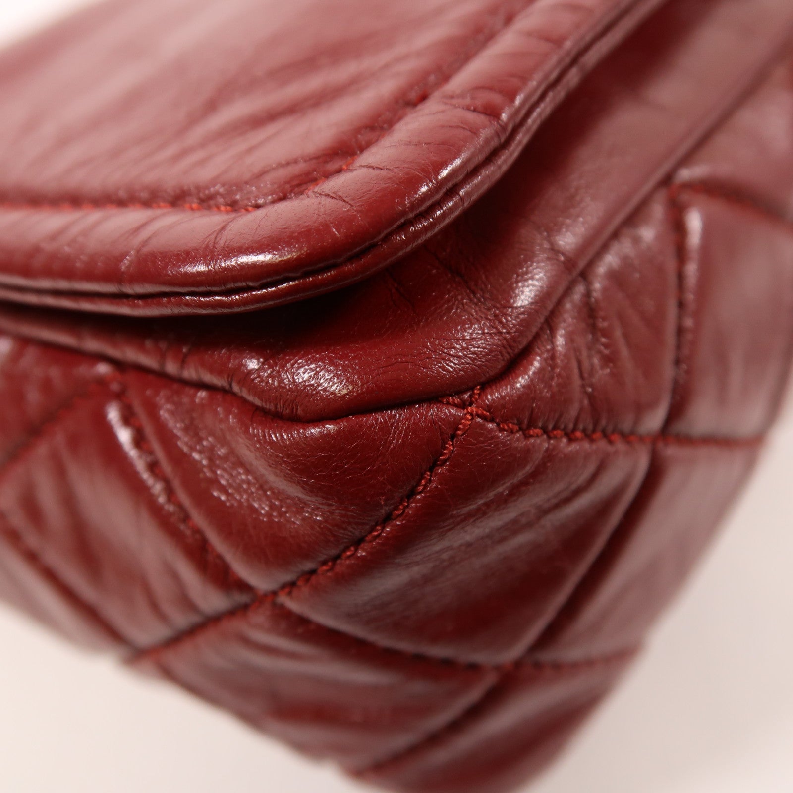 CHANEL 牛皮皮革Chain Shoulder銀扣鏈帶肩背袋