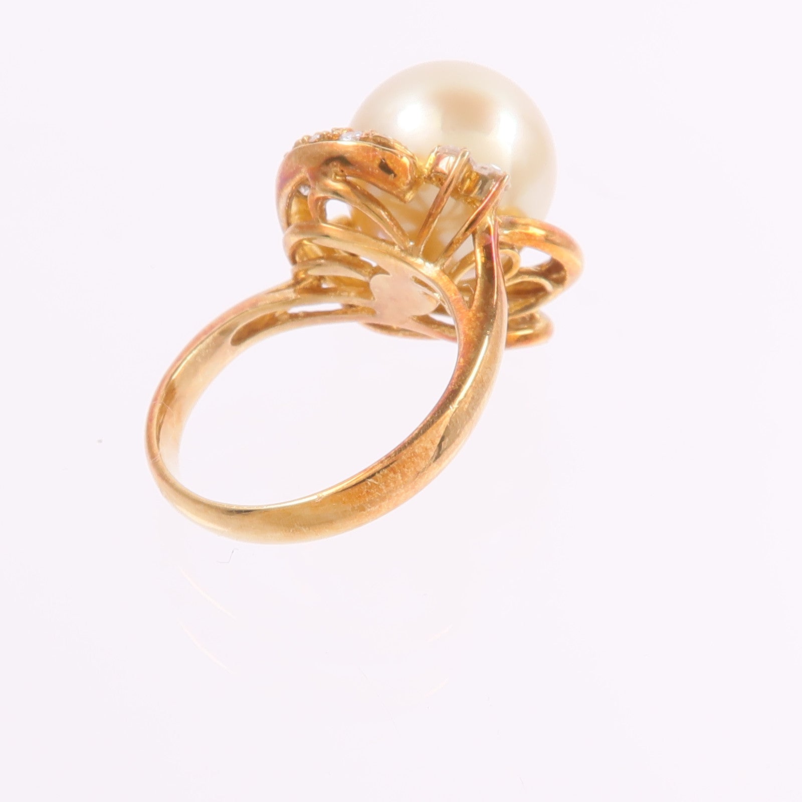 JEWELRY 【激減優惠】18K黃金Pearl Diamond Ring珍珠/鑽石戒指
