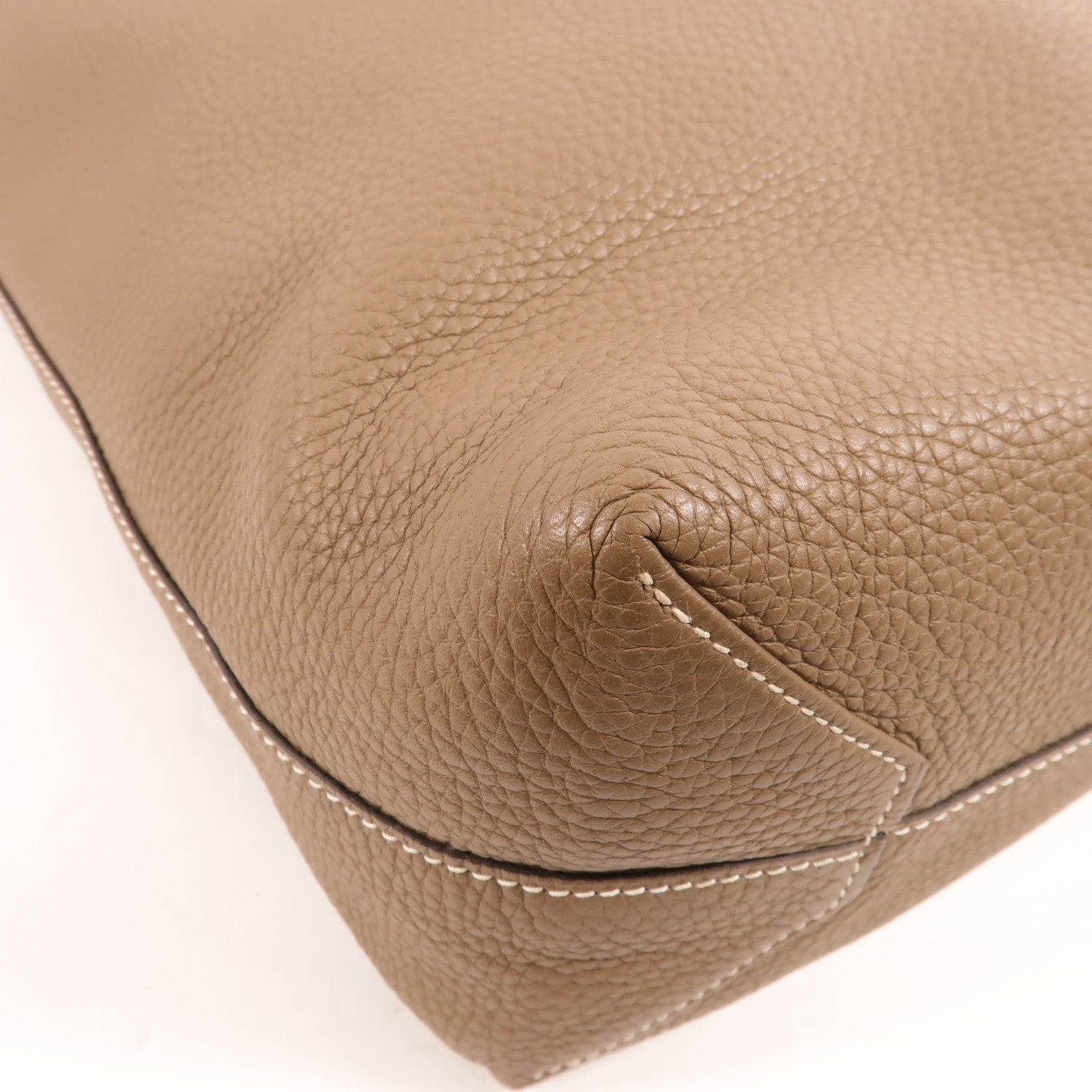HERMES Clemence皮革Double Sens 35肩背袋Etoupe/Malachite