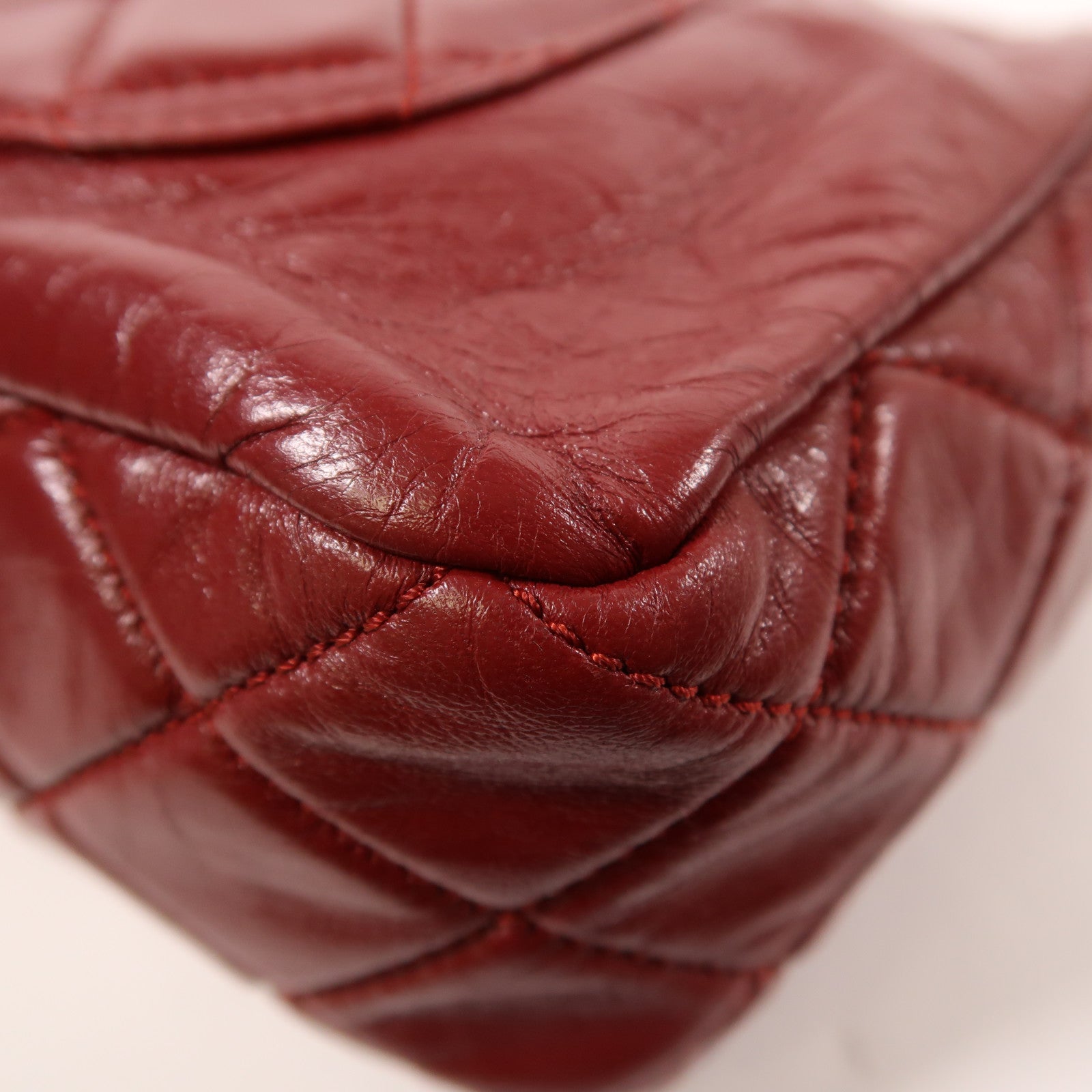 CHANEL 牛皮皮革Chain Shoulder銀扣鏈帶肩背袋