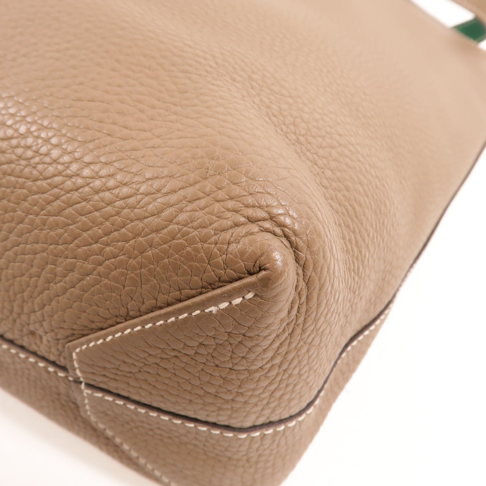 HERMES Clemence皮革Double Sens 35肩背袋Etoupe/Malachite
