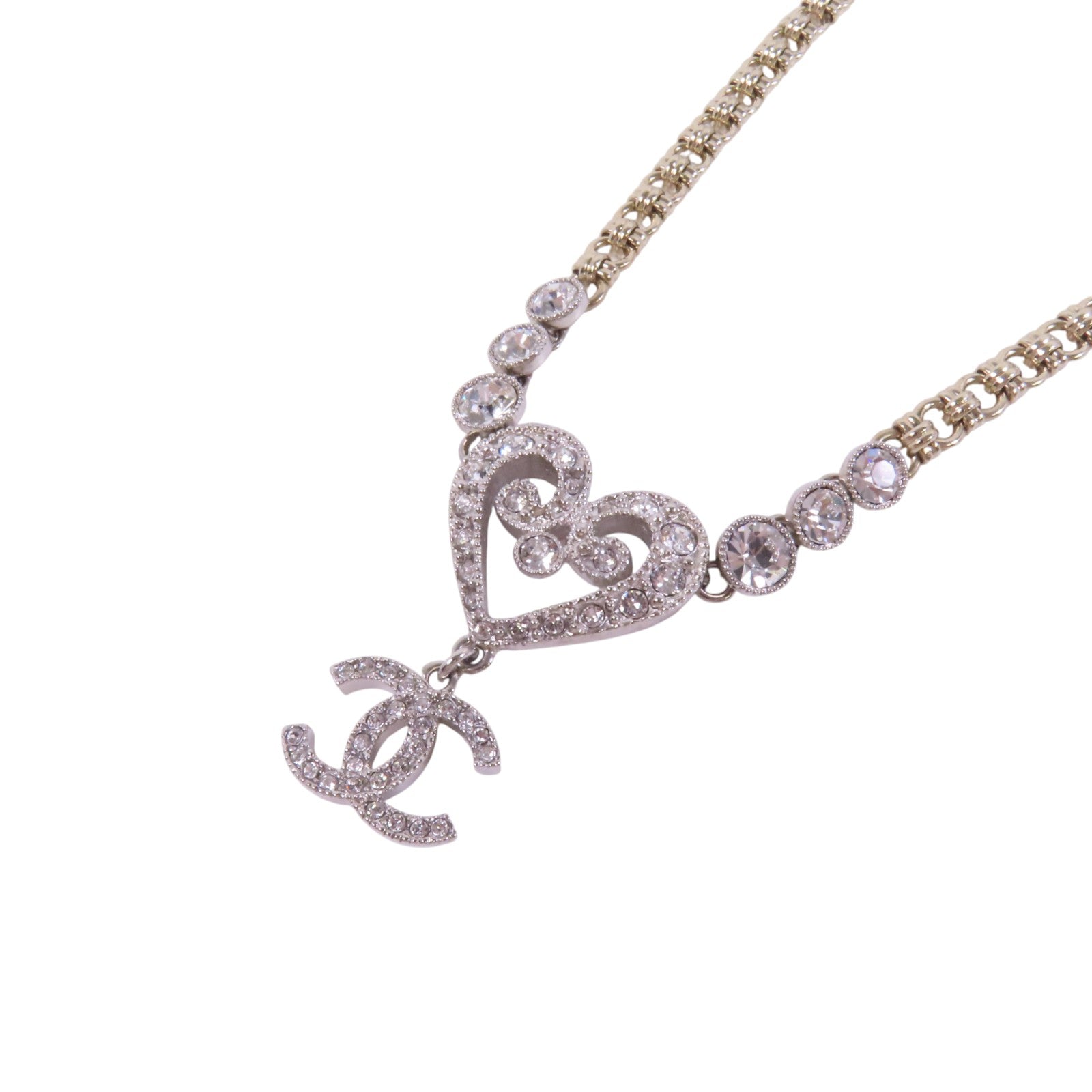 CHANEL 金屬/水鑽Necklace金扣項鏈