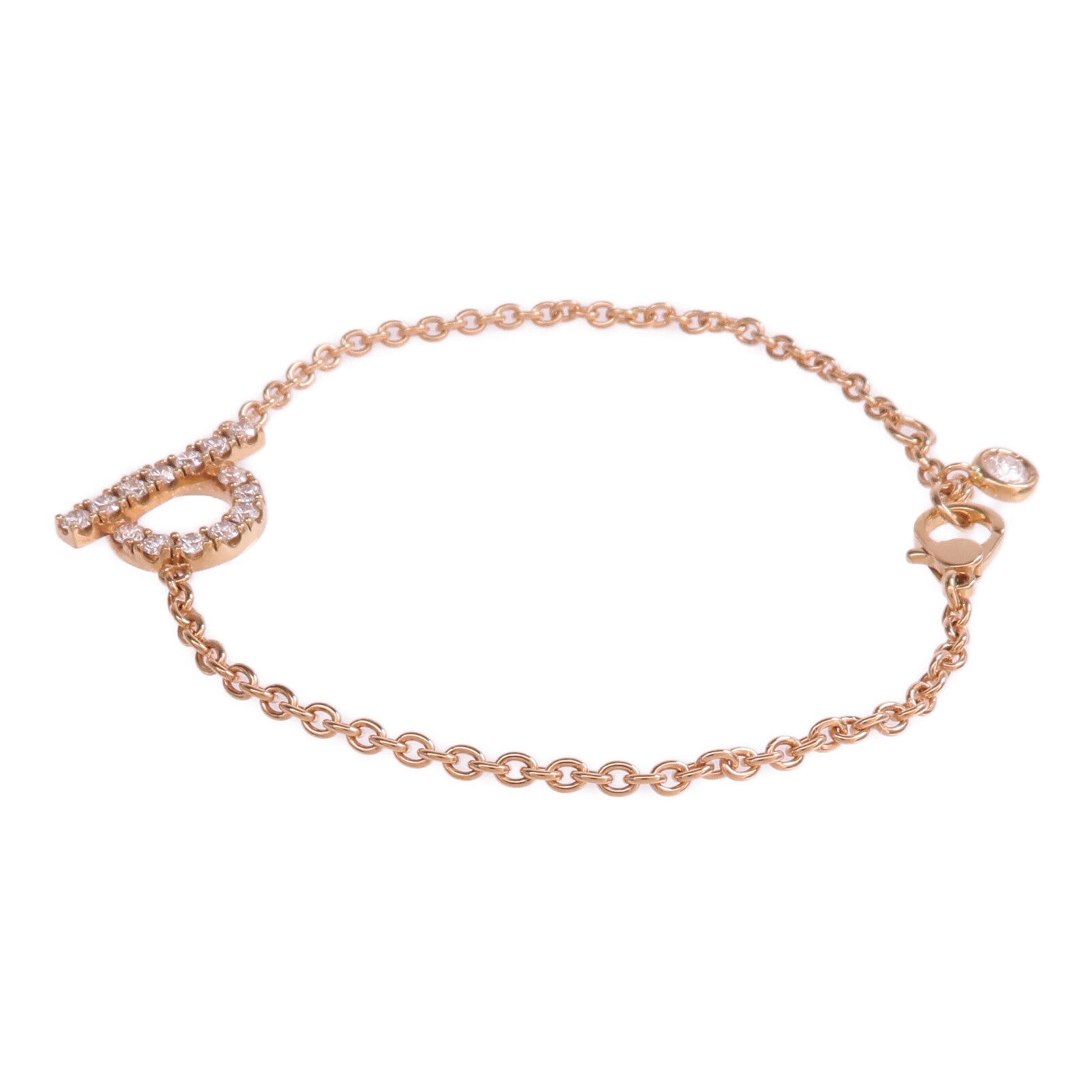 HERMES 18K玫瑰金Finesse Bracelet鑽石手鏈