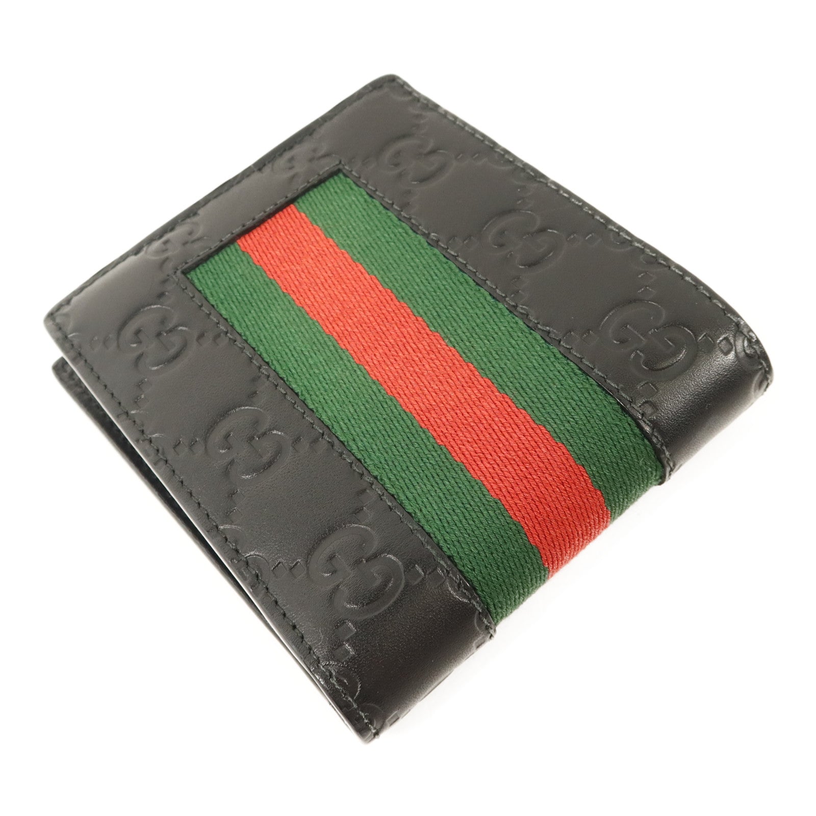 GUCCI 牛皮皮革Signature Wallet銀扣錢包