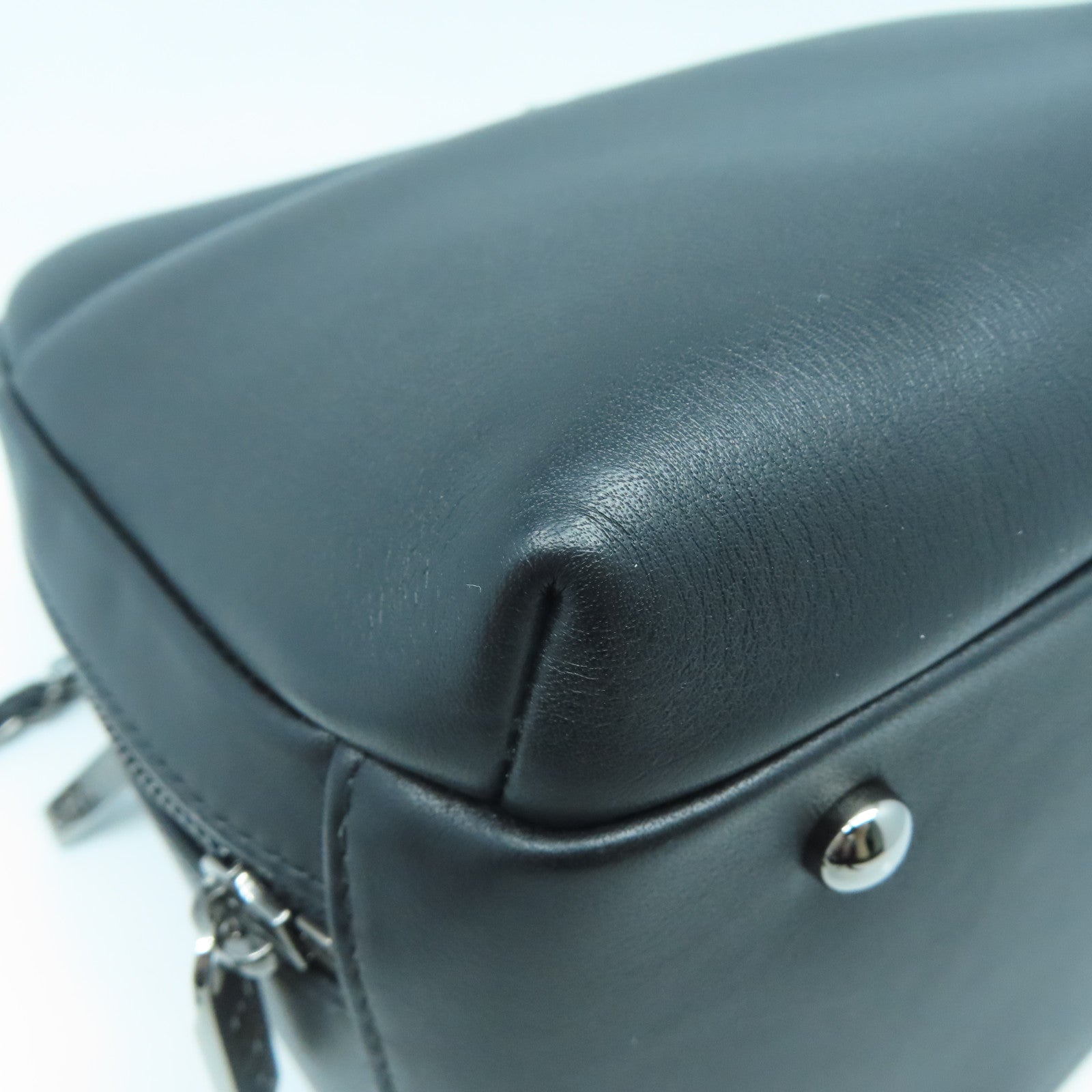 CHANEL 【激減優惠】羊皮皮革Chain Shoulder銀扣手挽肩背兩用袋黑色