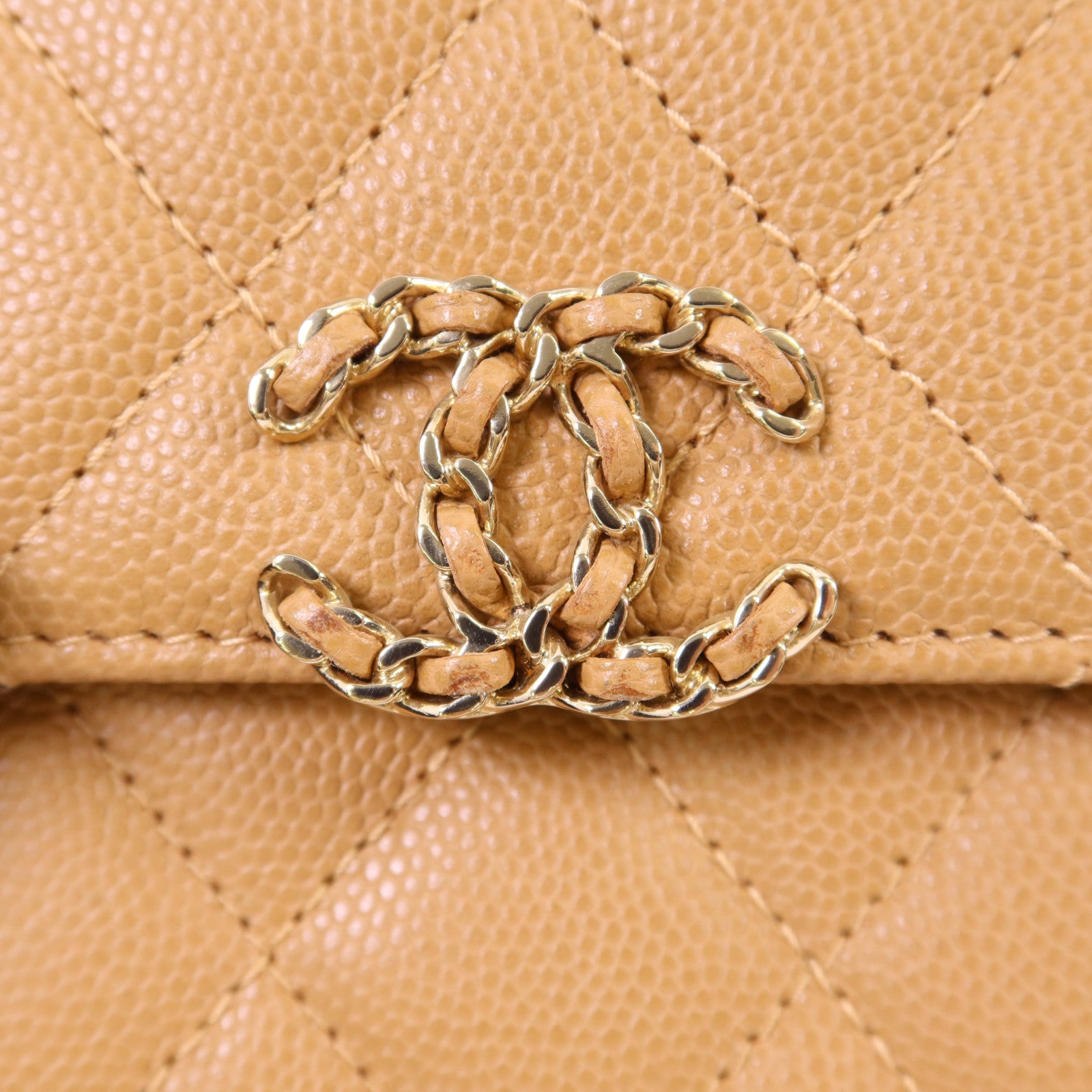 CHANEL 牛皮皮革Mini Top Handle Flap Bag金扣手挽肩背兩用袋