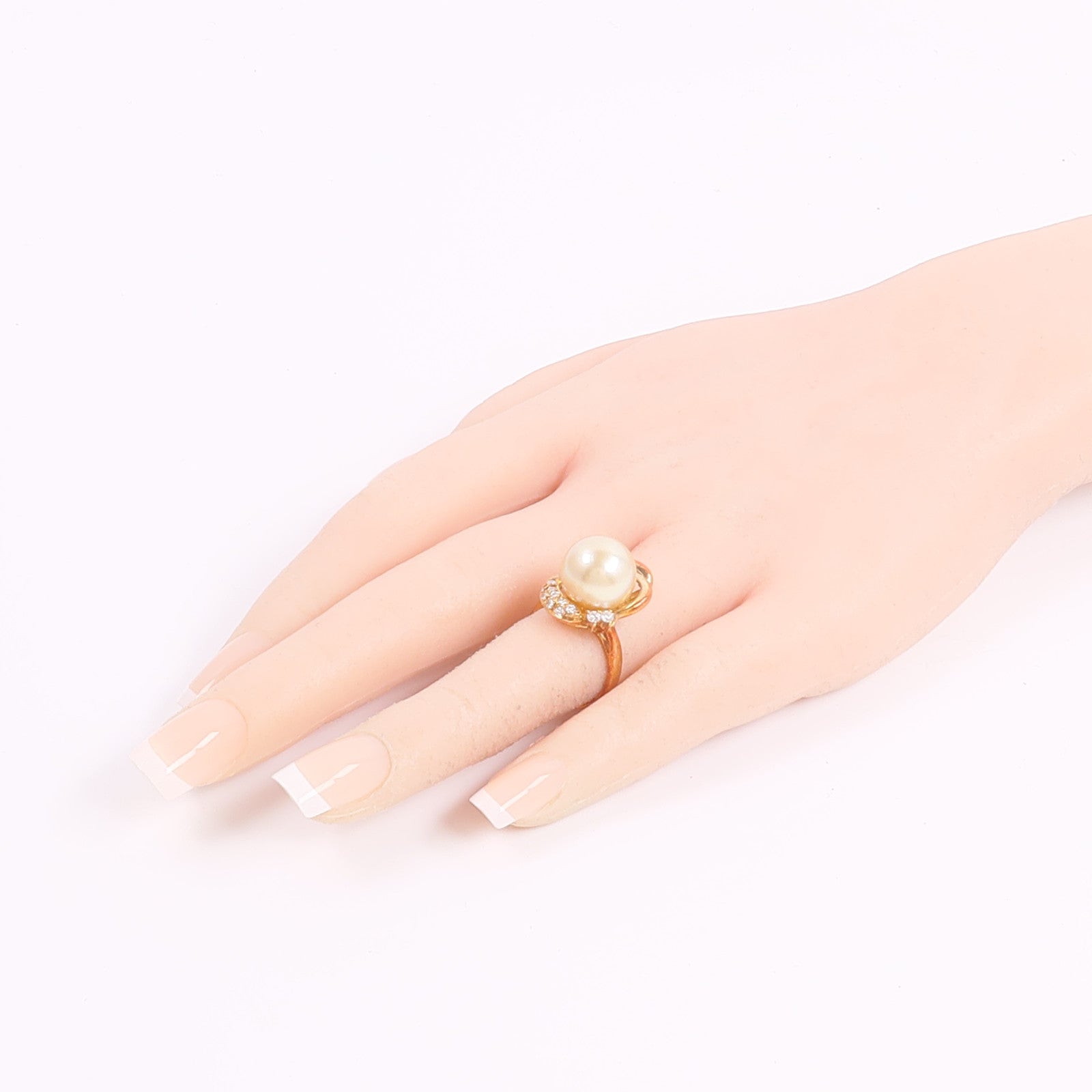 JEWELRY 【激減優惠】18K黃金Pearl Diamond Ring珍珠/鑽石戒指