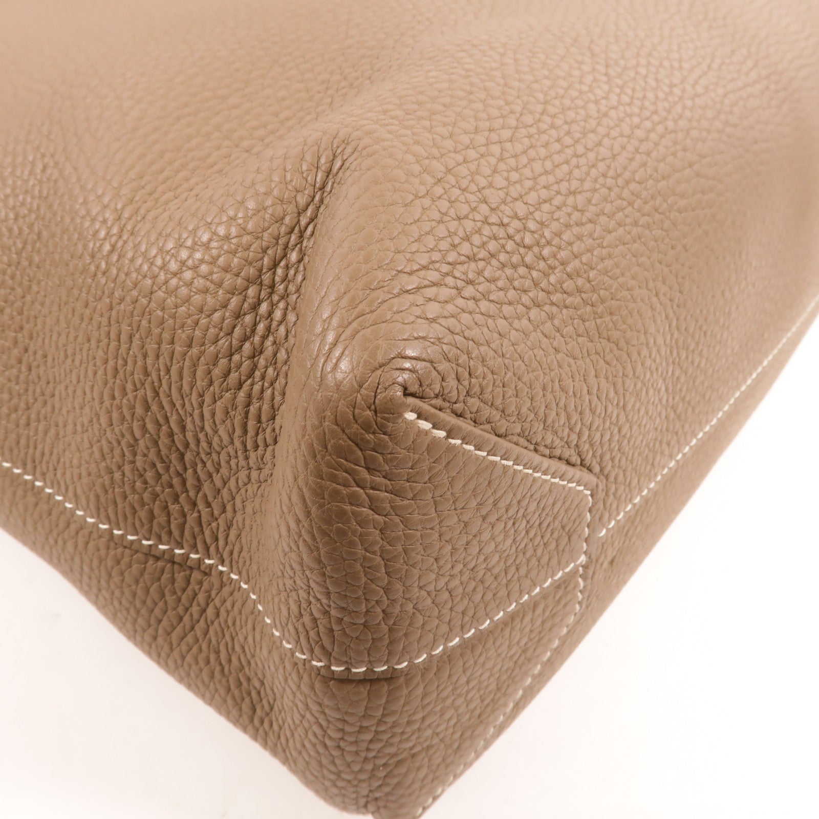 HERMES Clemence皮革Double Sens 35肩背袋Etoupe/Malachite