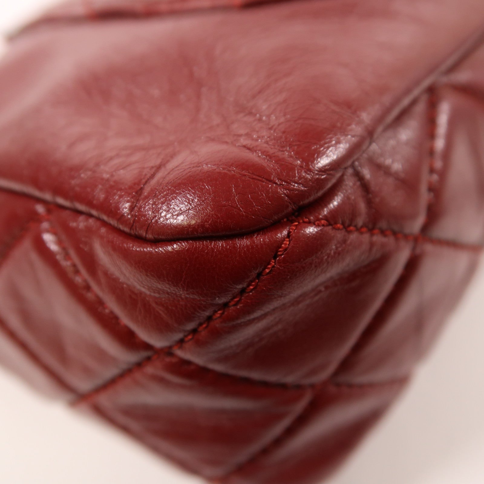 CHANEL 牛皮皮革Chain Shoulder銀扣鏈帶肩背袋