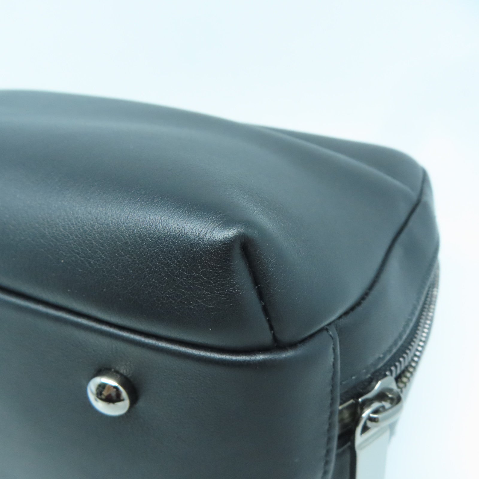 CHANEL 【激減優惠】羊皮皮革Chain Shoulder銀扣手挽肩背兩用袋黑色