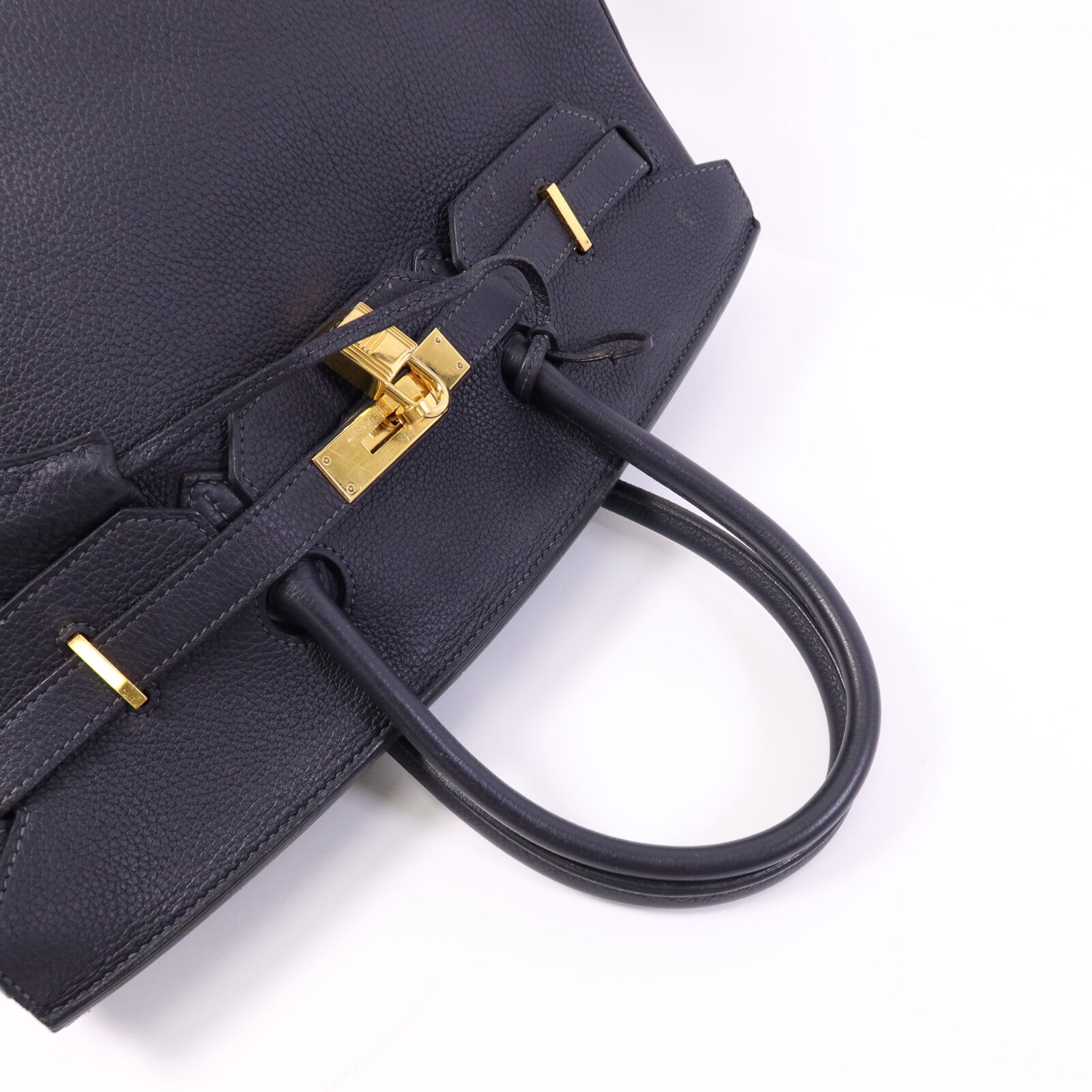 HERMES Togo皮革Birkin 35金扣手挽袋Bleu Obscur