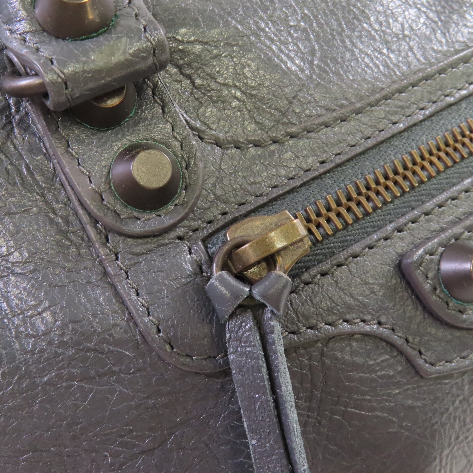 BALENCIAGA 牛皮皮革Small City 2Way Shoulder Bag手挽肩背兩用袋炭灰色