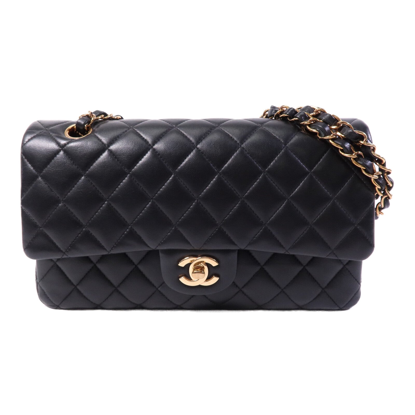 CHANEL 羊皮皮革Classic 25金扣鏈帶肩背袋